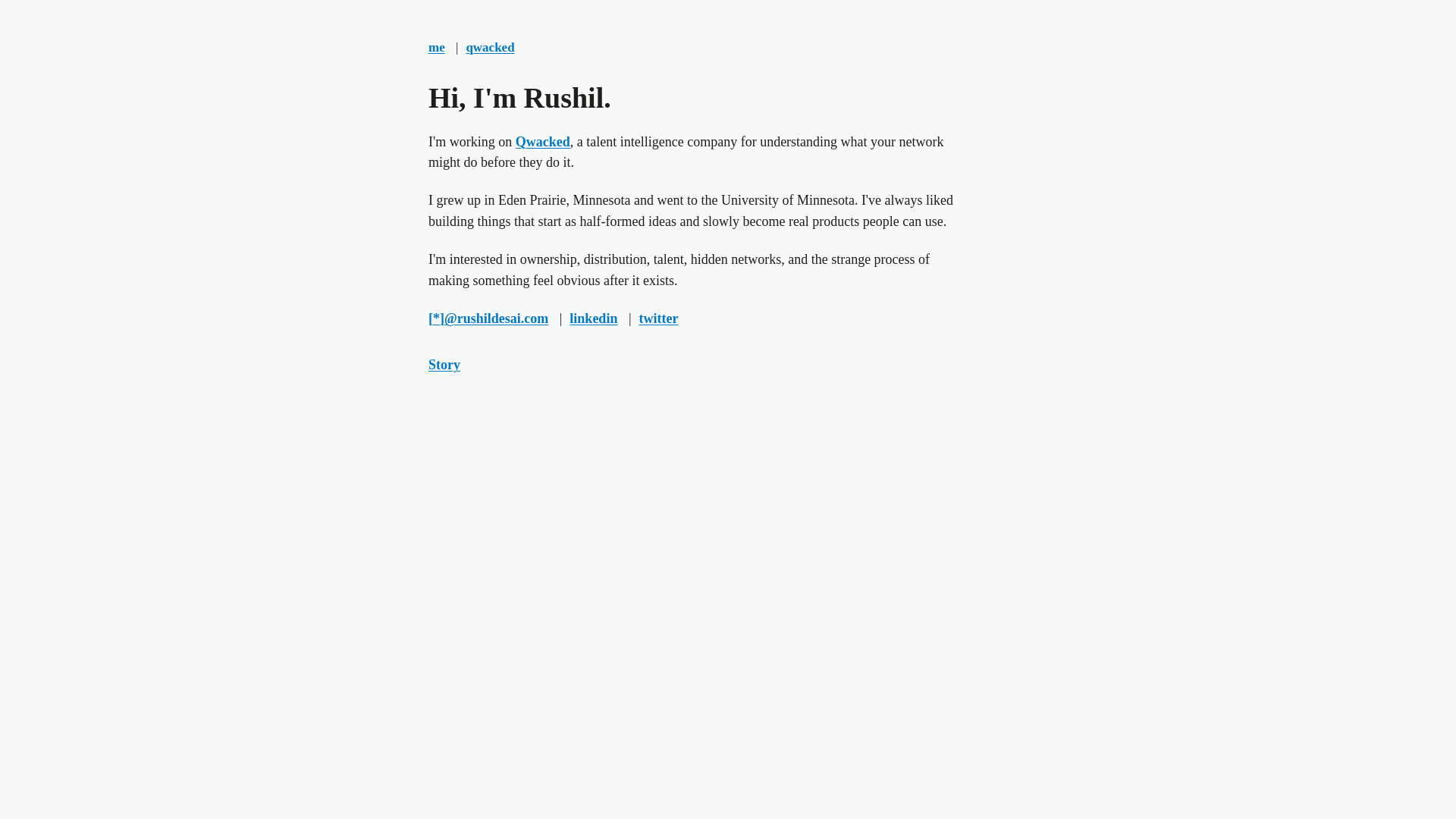 website screenshot of https://rushil-personal.pages.dev/