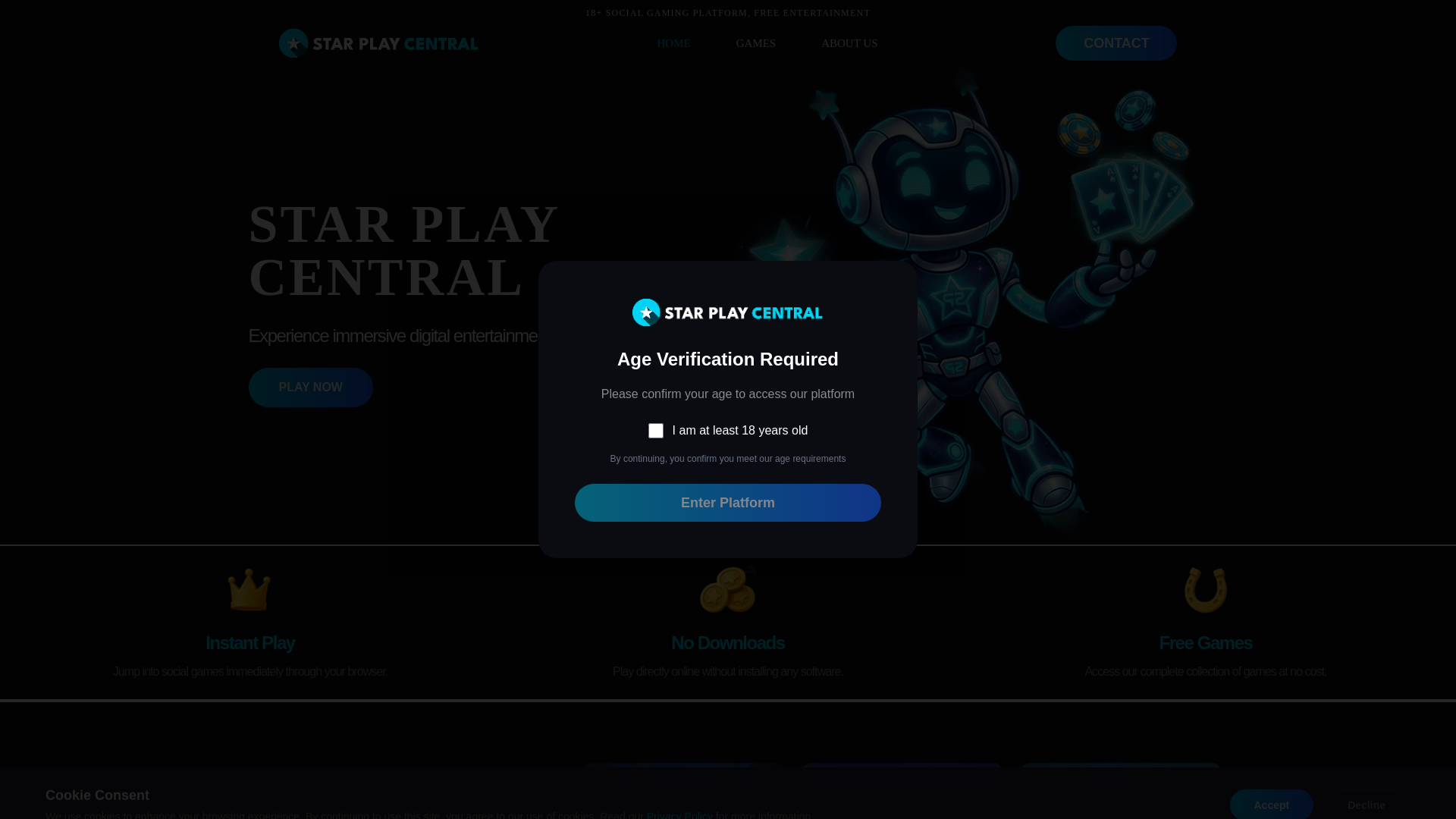 website screenshot of https://starplaycentral.pages.dev/