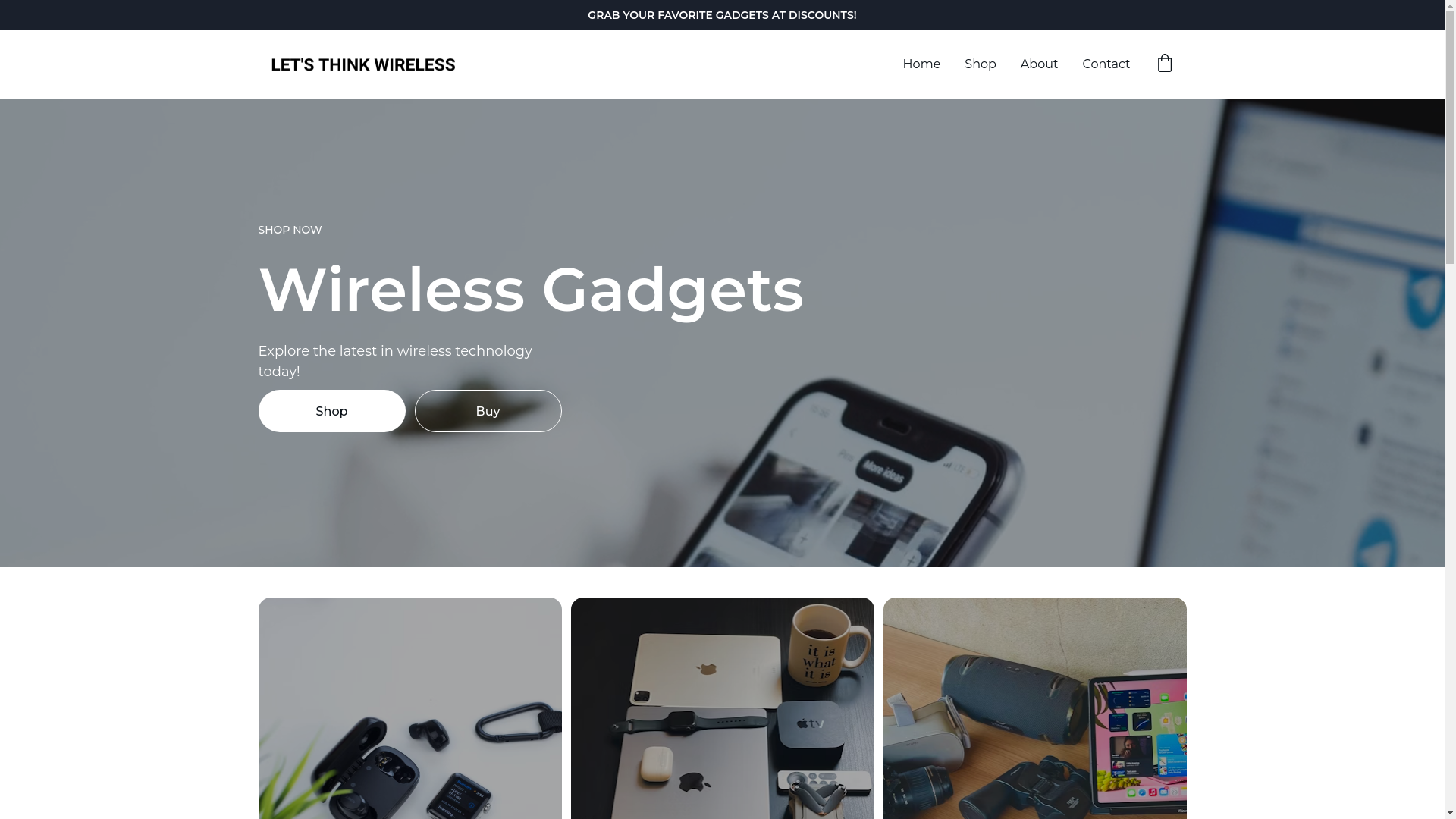 website screenshot of https://letsthink-wireless.com/