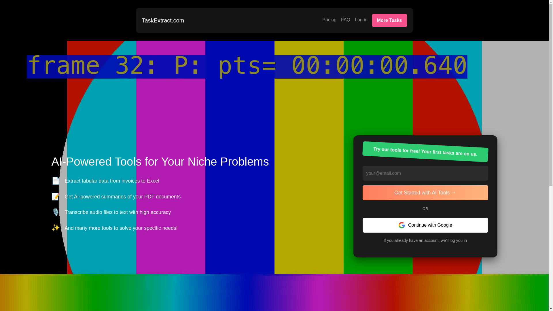 website screenshot of https://taskextract.com/