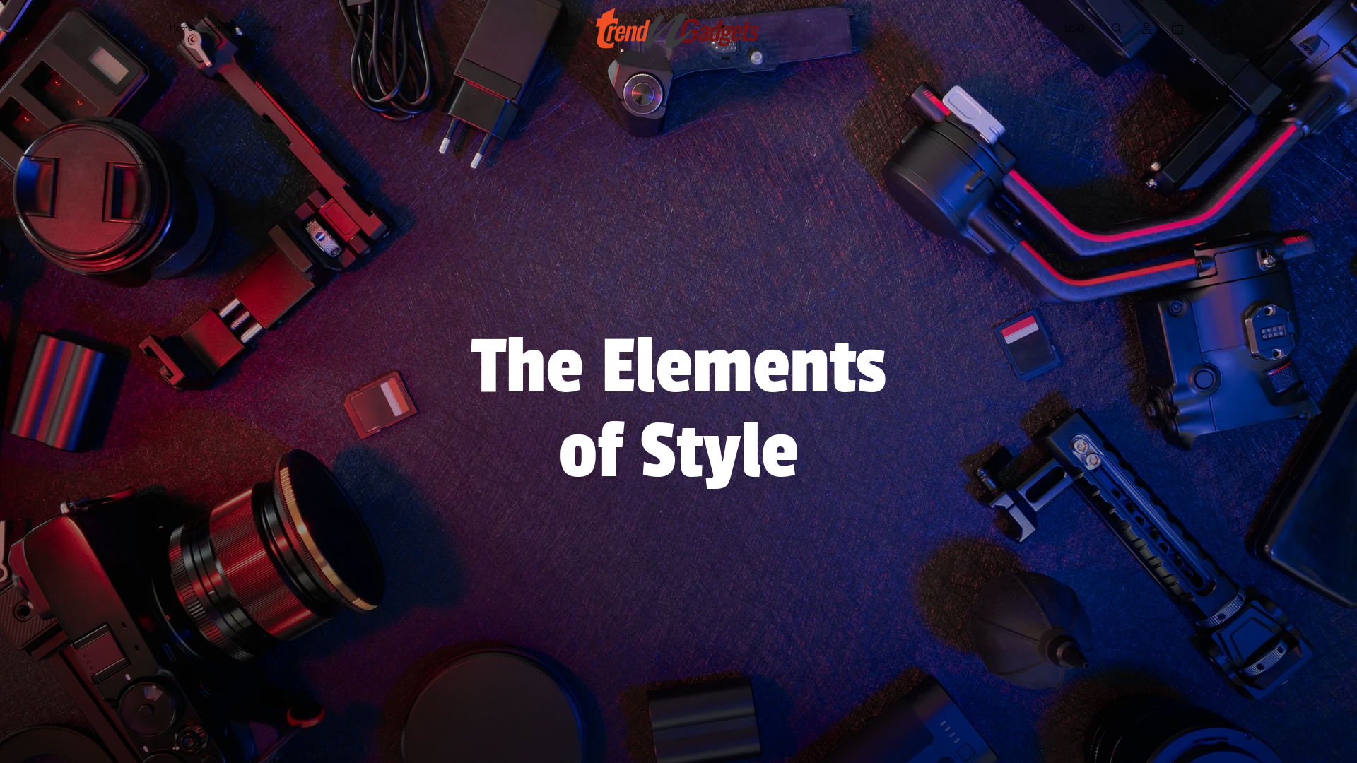 website screenshot of https://trendandgadgets.store