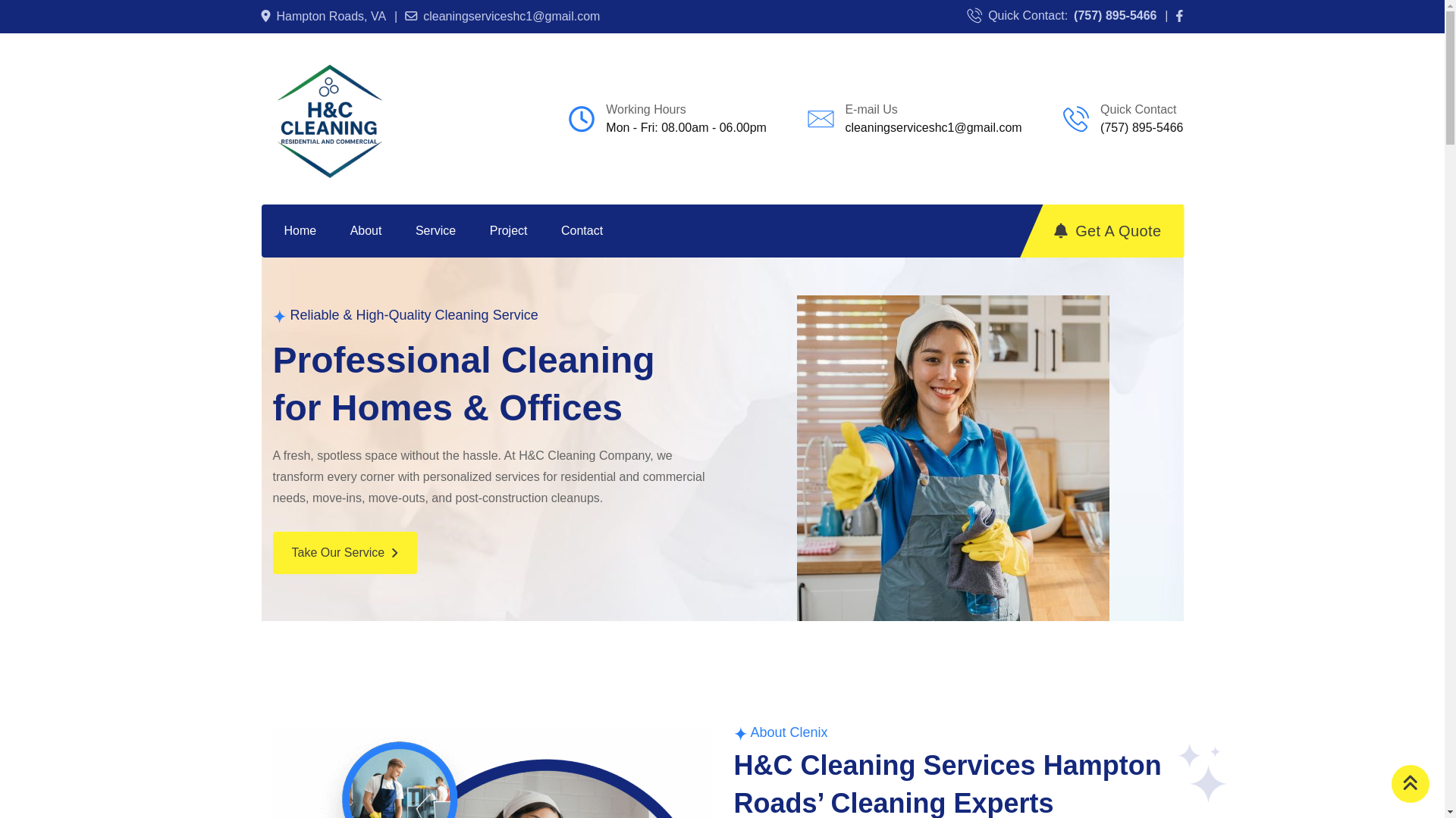 website screenshot of https://hc-cleaningva.com/