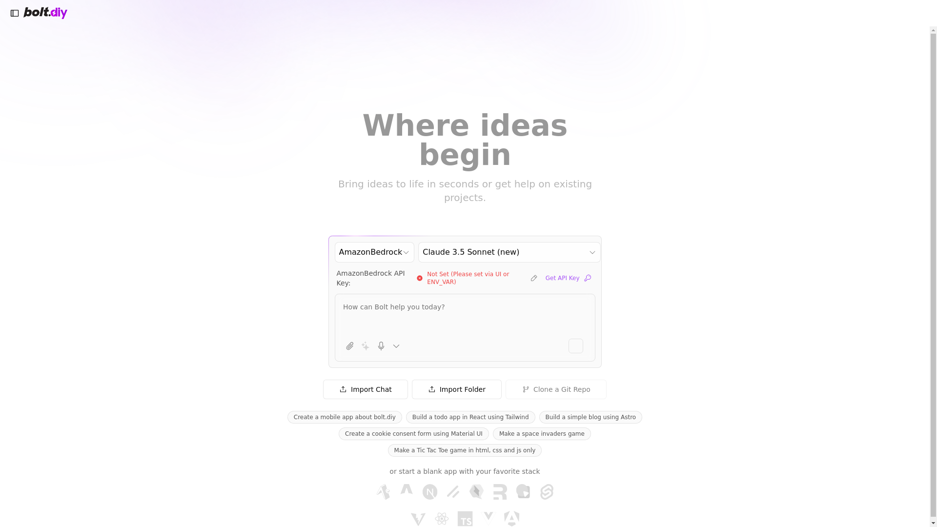 website screenshot of https://blackwatch-bolt-diy.pages.dev/