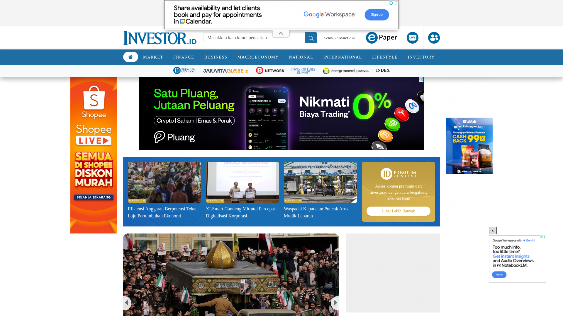website screenshot of https://investor.id