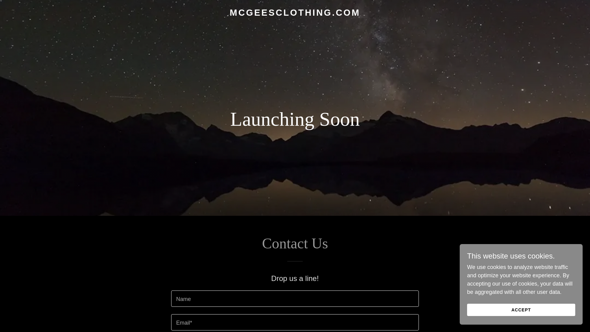 website screenshot of https://mcgeesclothing.com