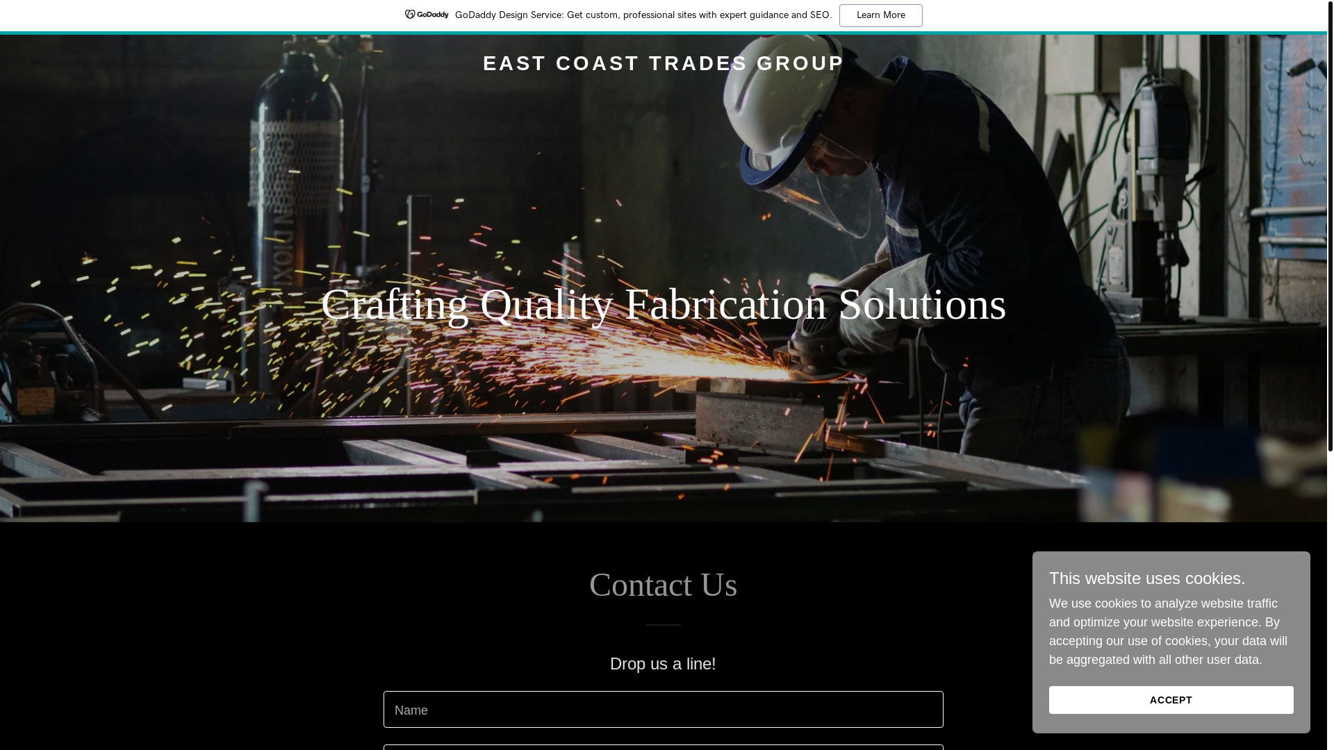 website screenshot of https://eastcoasttradesgroup.com.au/