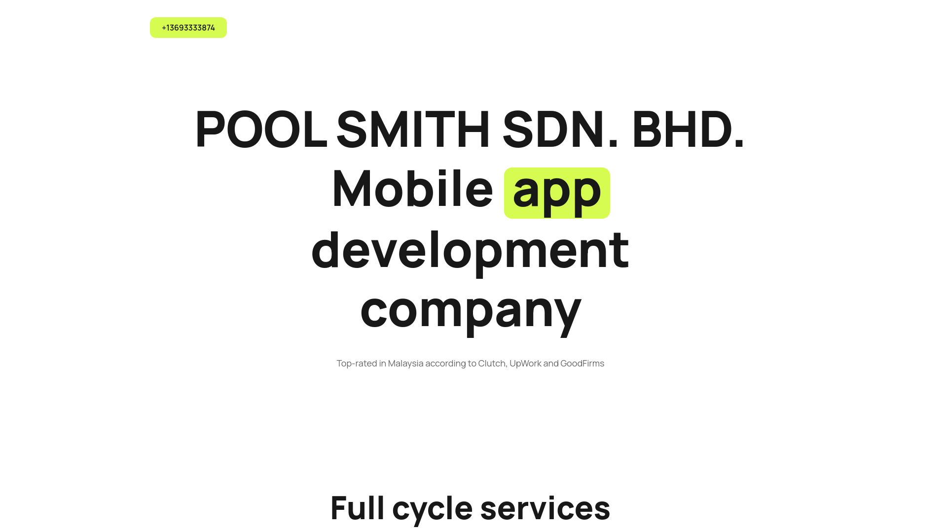 website screenshot of https://poolsmithsdnbhd.com