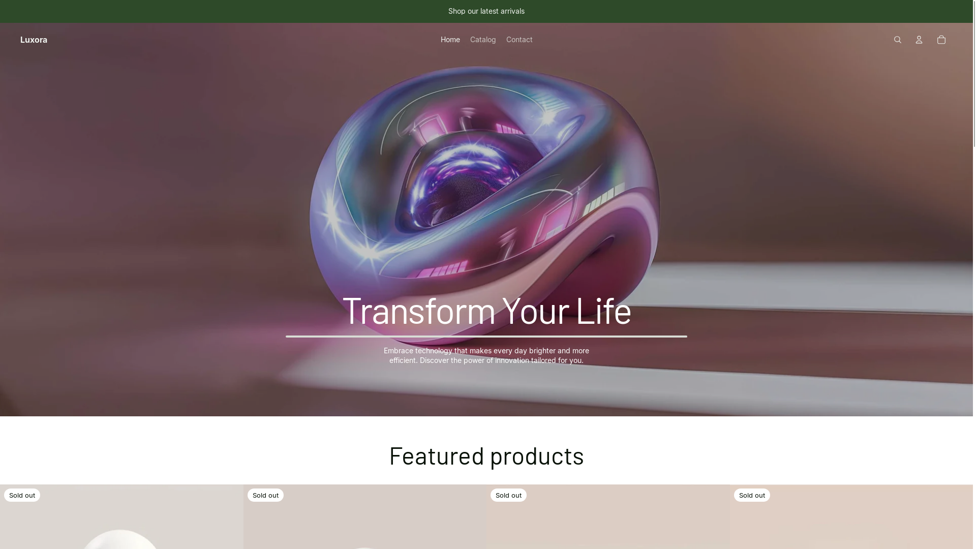 website screenshot of https://luxorastore.co.za/