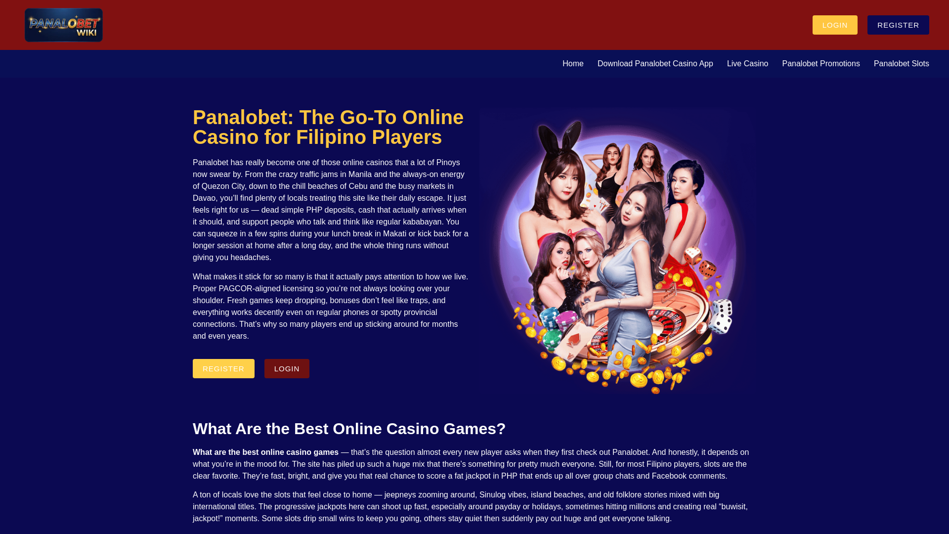 website screenshot of https://panalobet.wiki