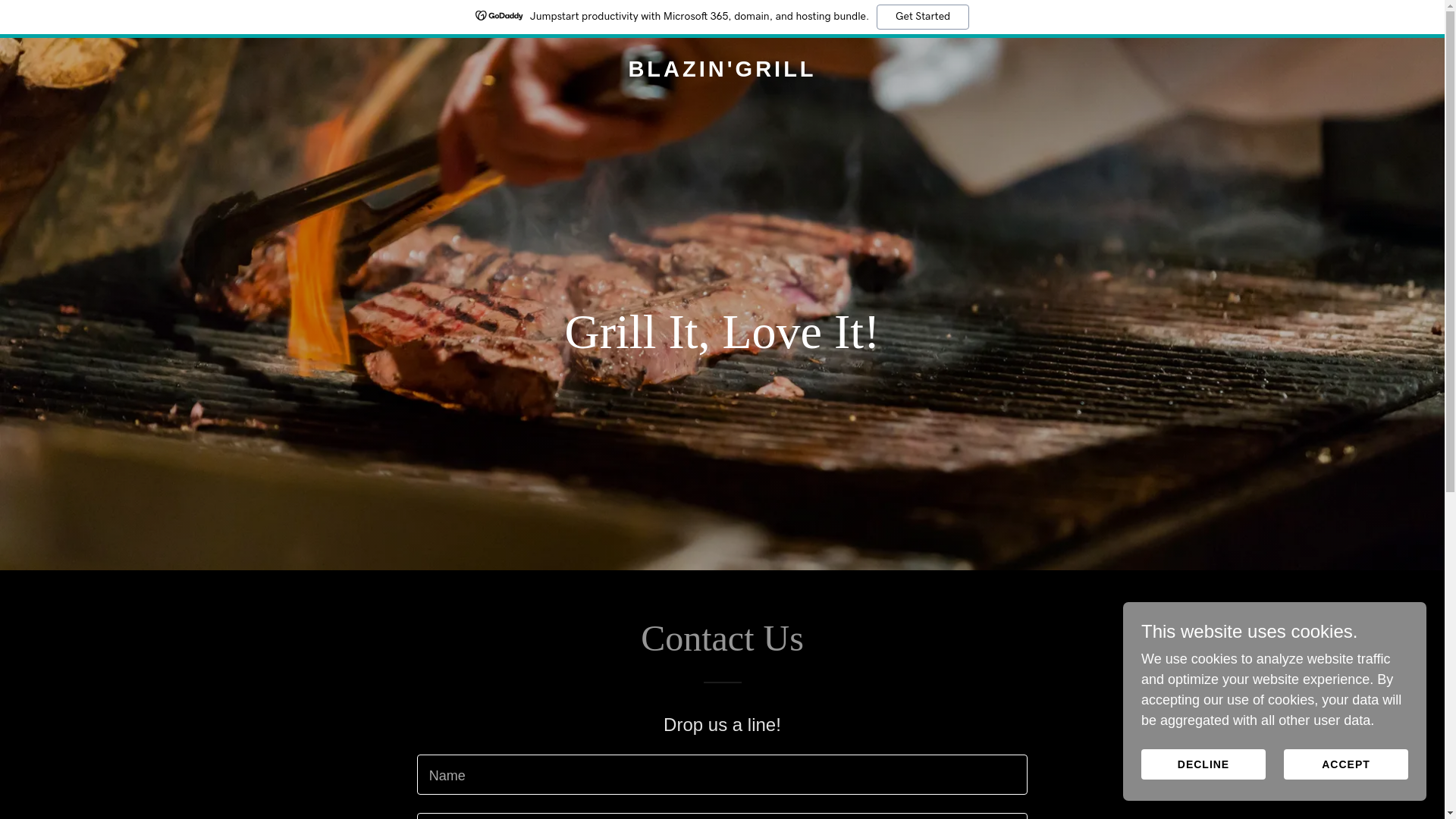 website screenshot of https://blazingrill.uk/