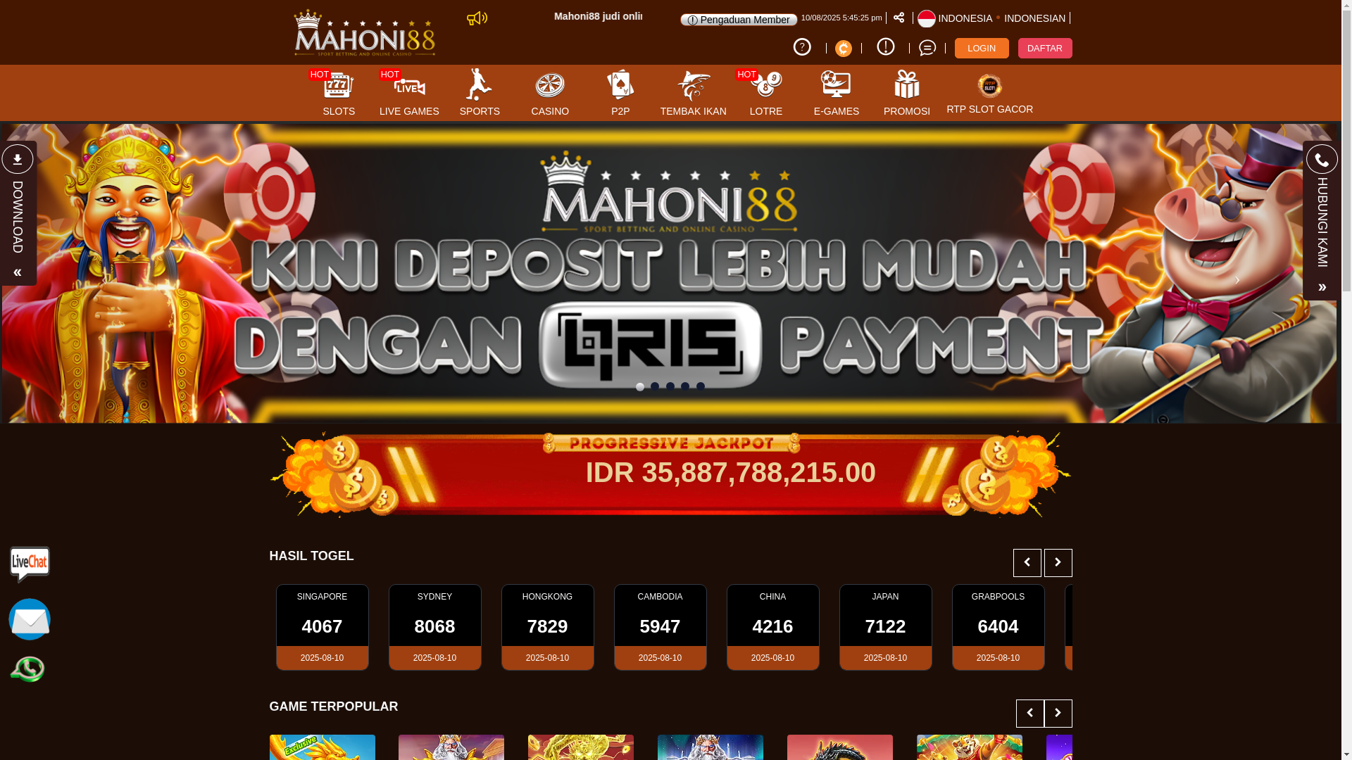 website screenshot of https://mahonijaya3c.site/