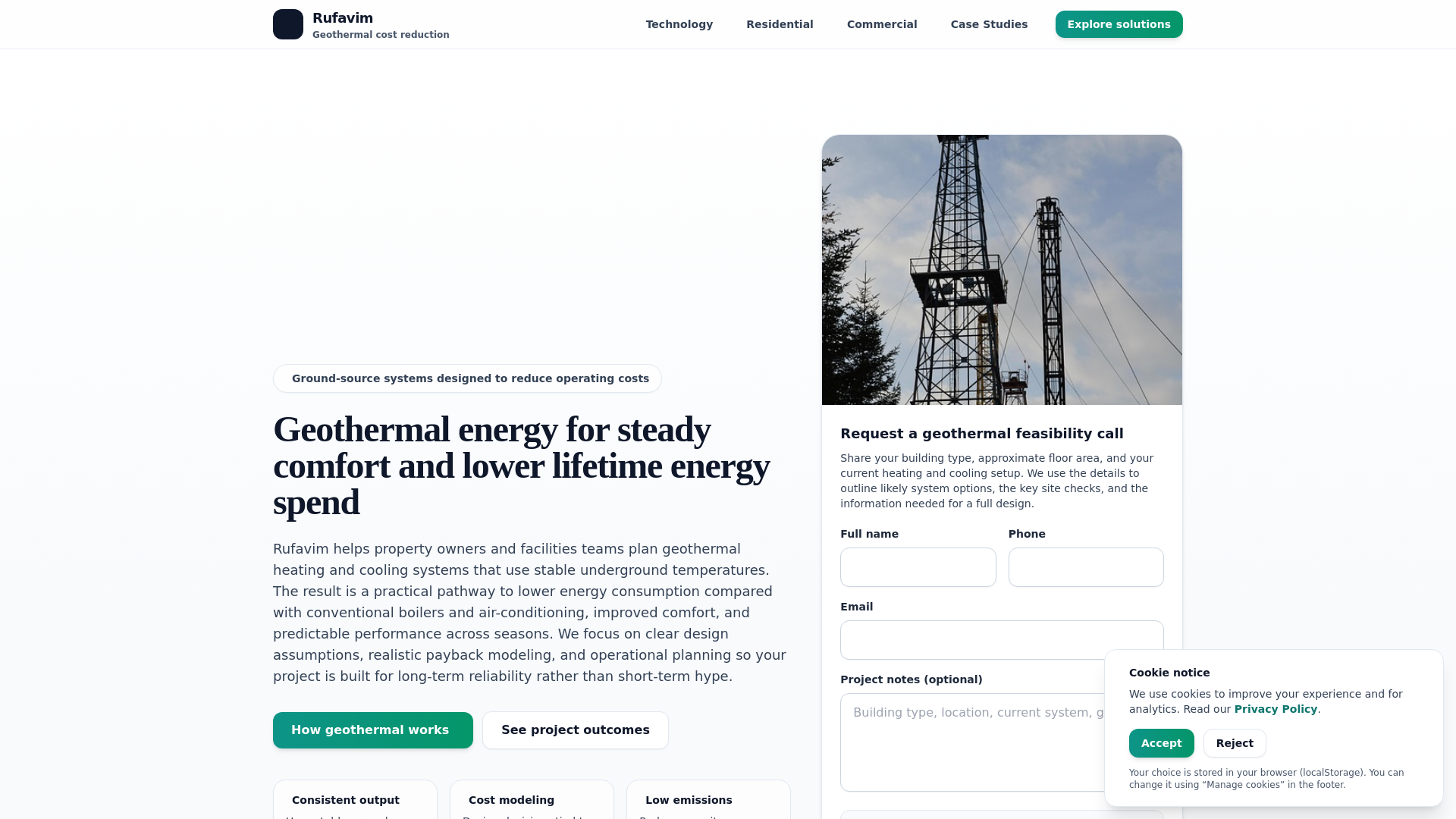 website screenshot of https://rufavim.space/