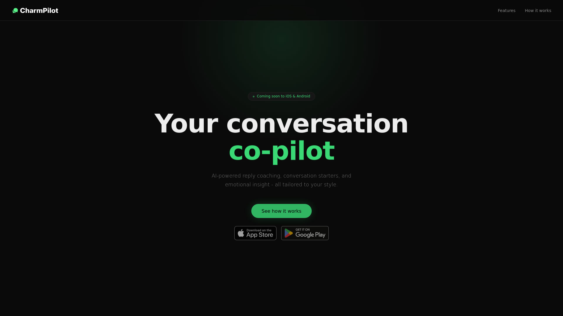 website screenshot of https://charmpilot.app/