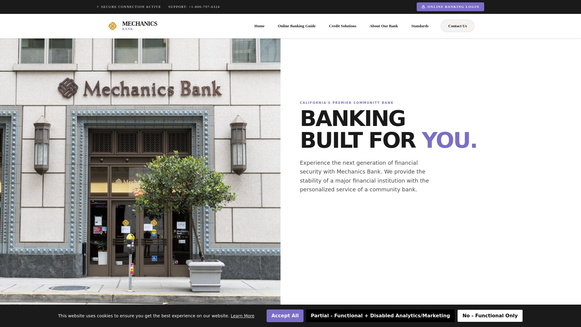 website screenshot of https://mechanicsbank-app.co.com