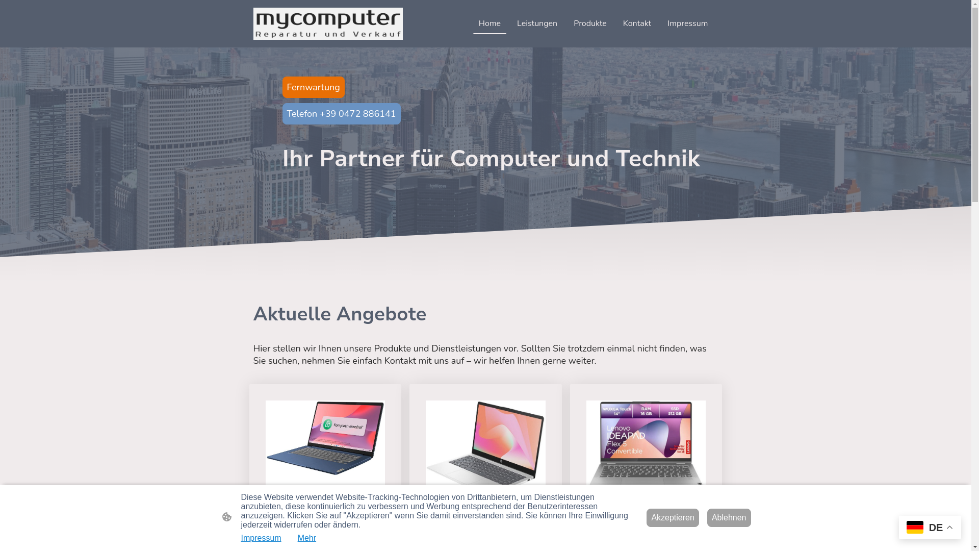 website screenshot of https://mycomputer-bz.eu/