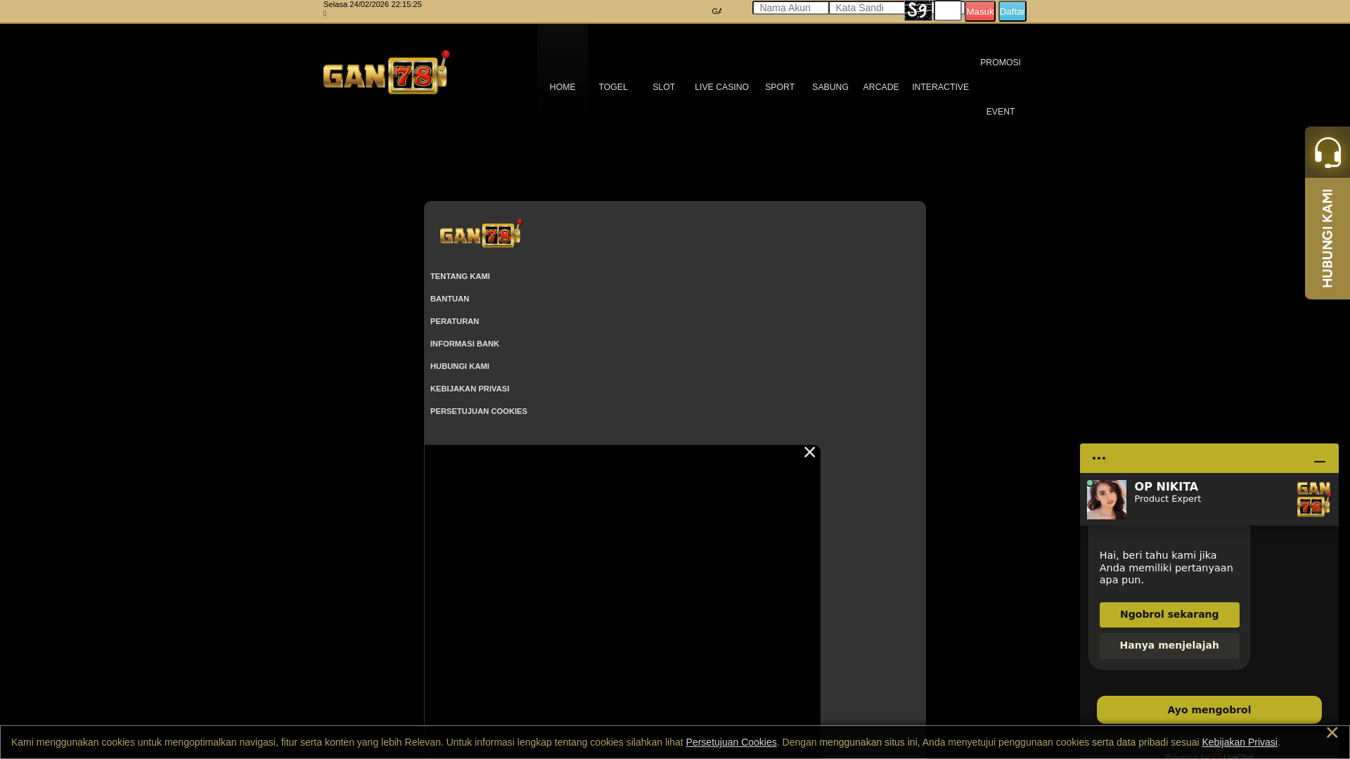 website screenshot of https://gan78merpati.com/