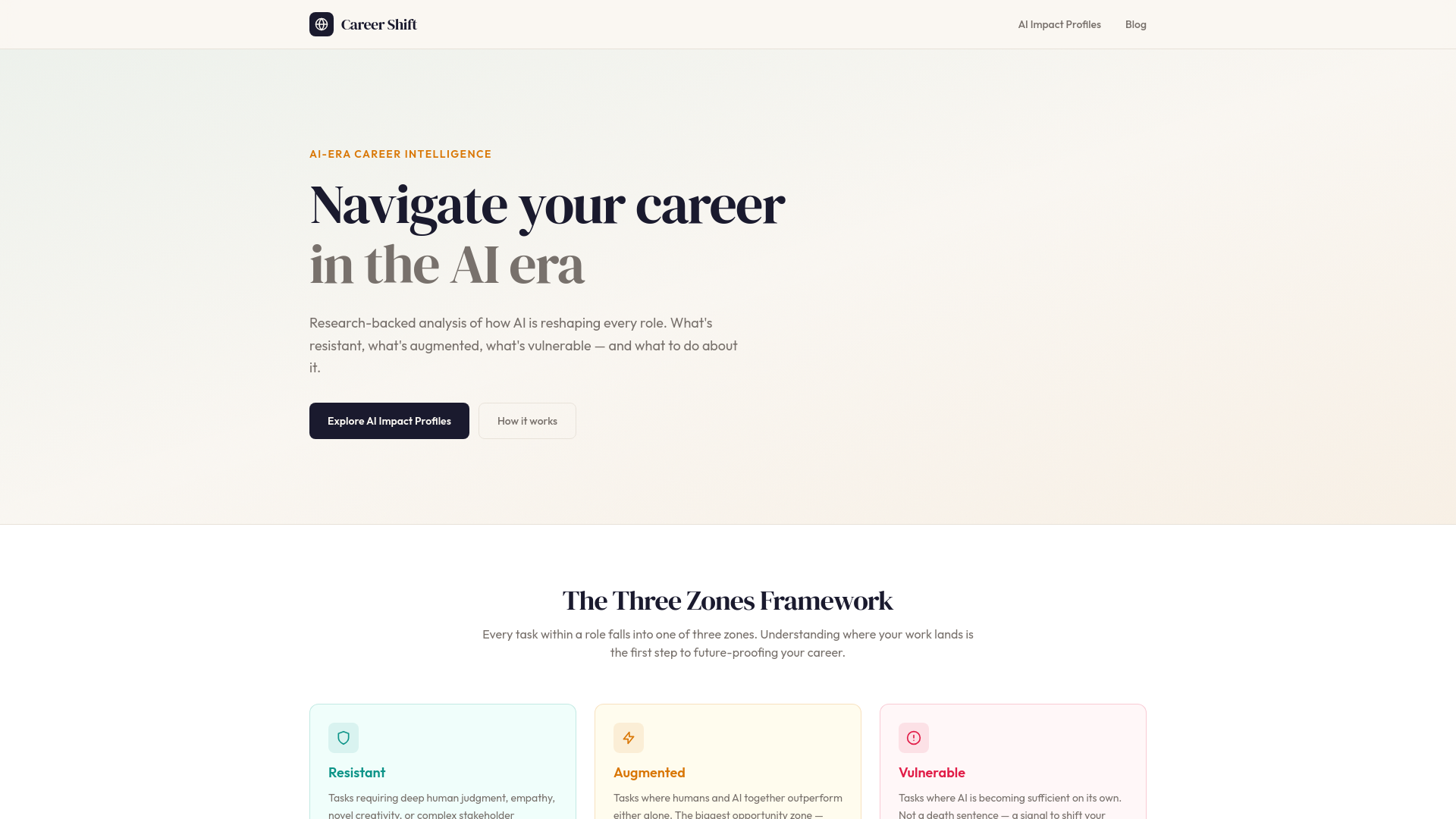 website screenshot of https://careershift.pages.dev/