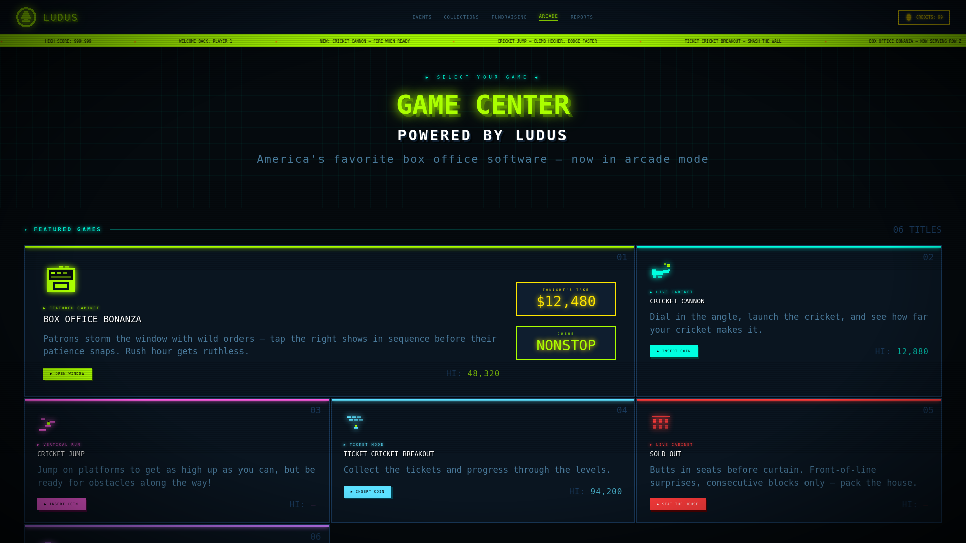 website screenshot of https://ludus-arcade.pages.dev/