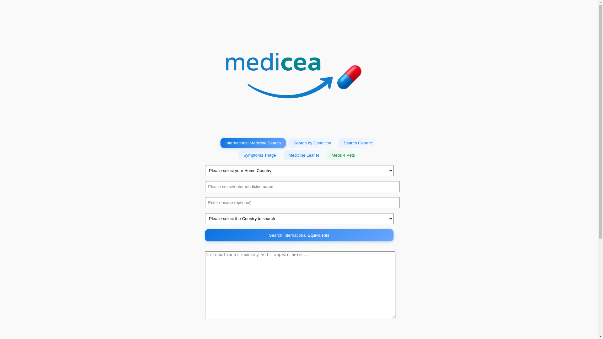 website screenshot of https://medicea.global/