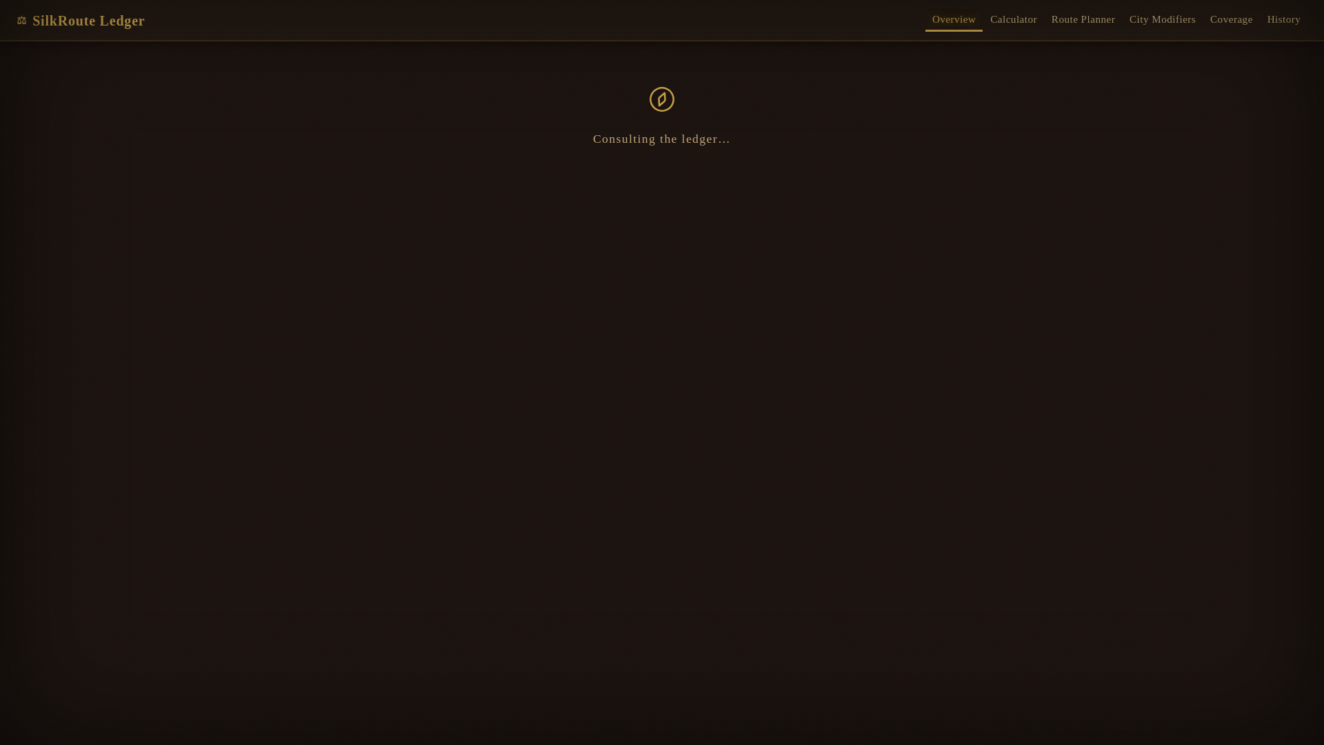 website screenshot of https://silkrouteledger.com/