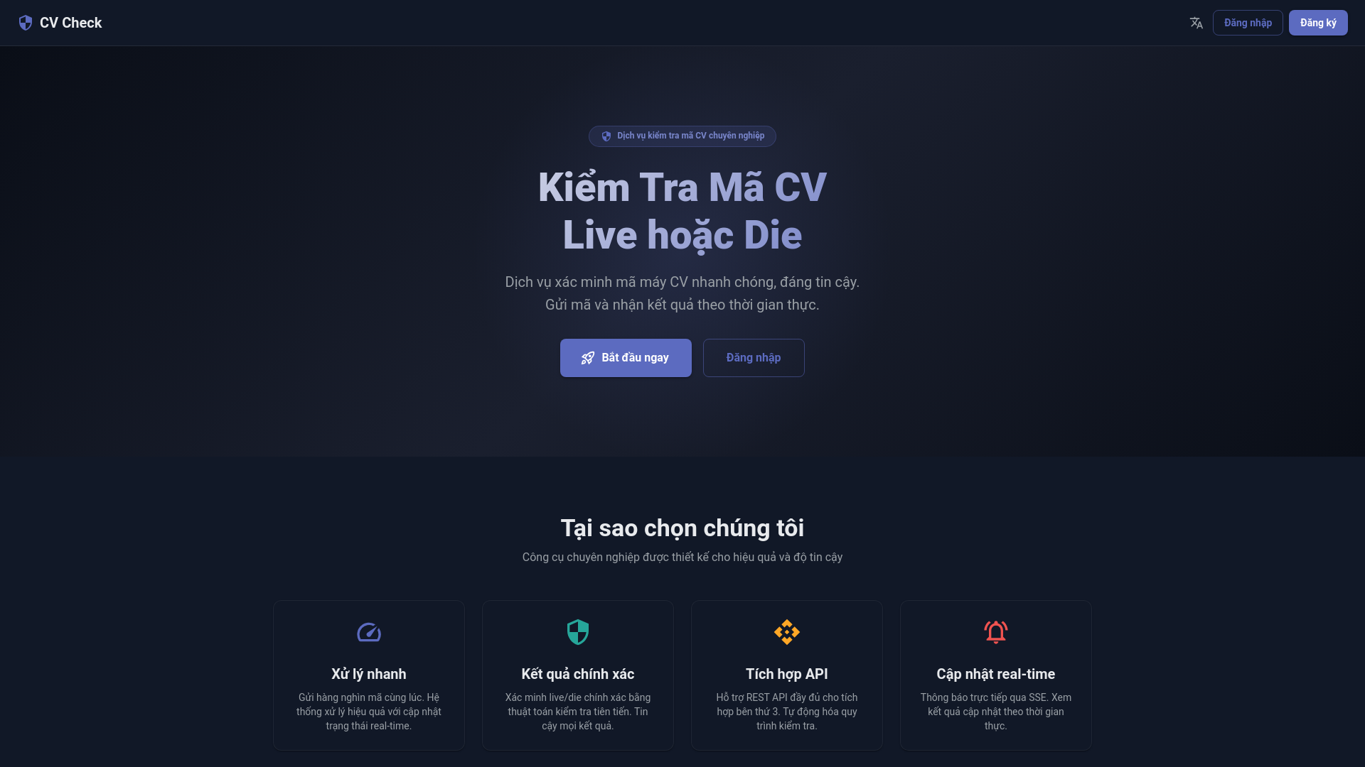 website screenshot of https://checkbin.live/