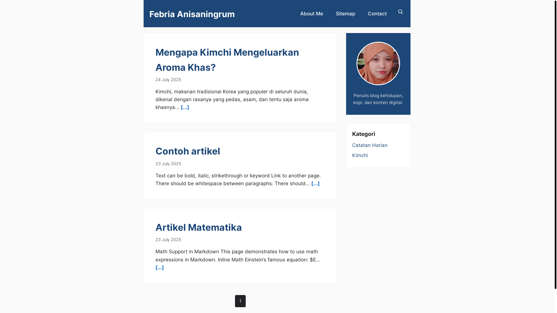website screenshot of https://febriaanisa.pages.dev/
