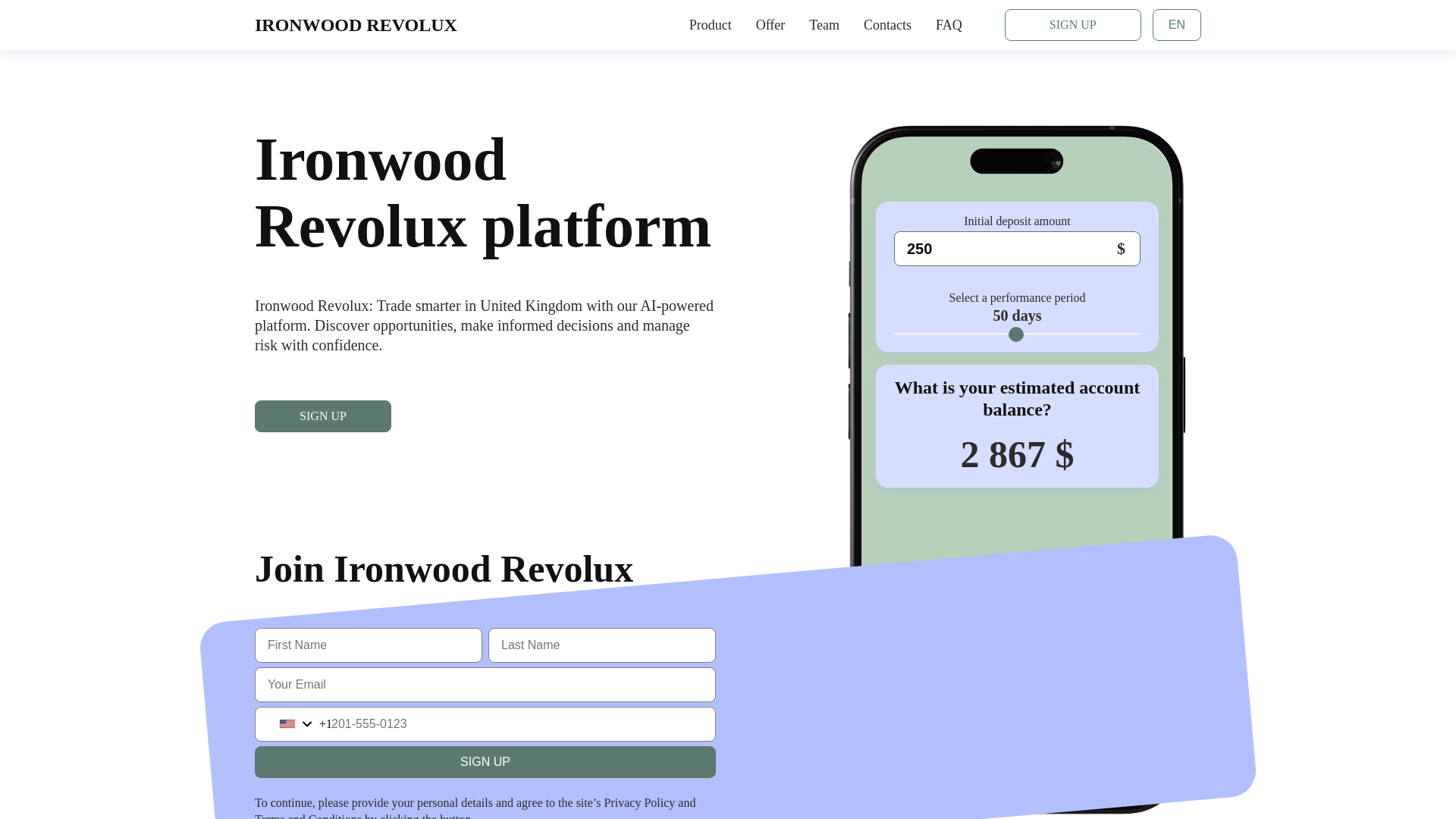 website screenshot of http://ironwood-revolux.com