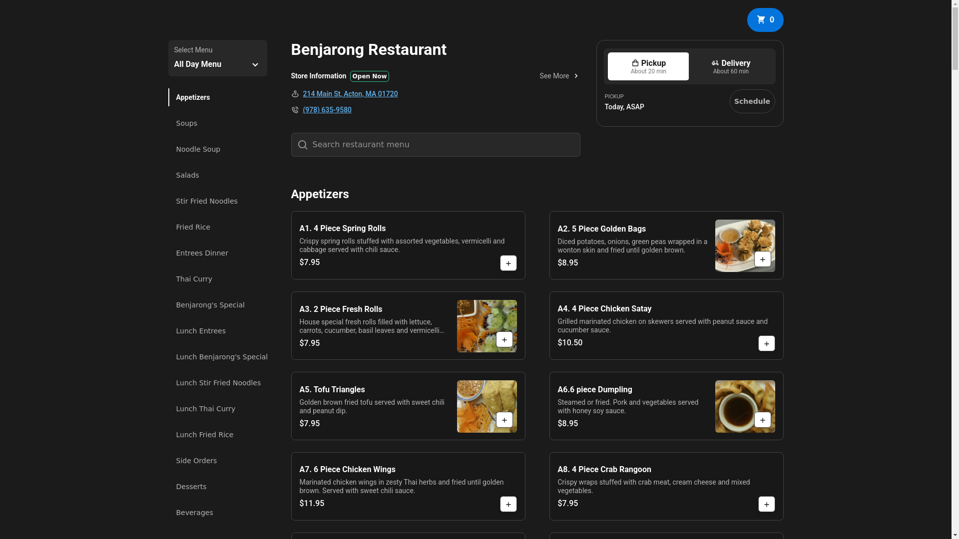website screenshot of https://www.benjarongacton.com/8ndxl32e/benjarong-restaurant-acton-01720/order-online