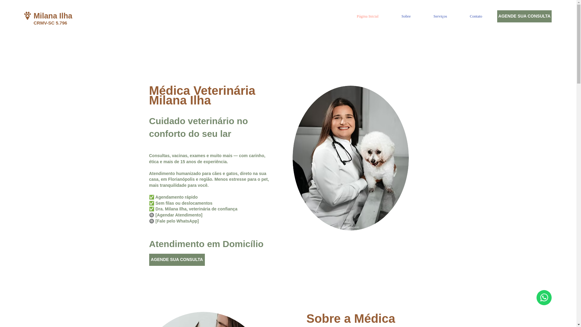website screenshot of https://veterinariamilanailha.com.br/