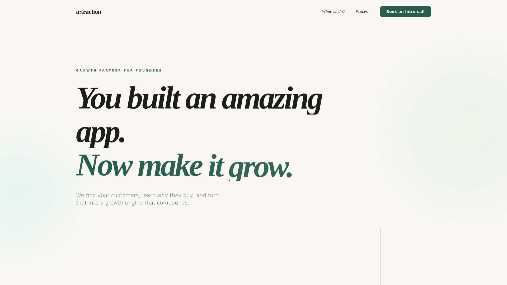 website screenshot of https://atraction.io/