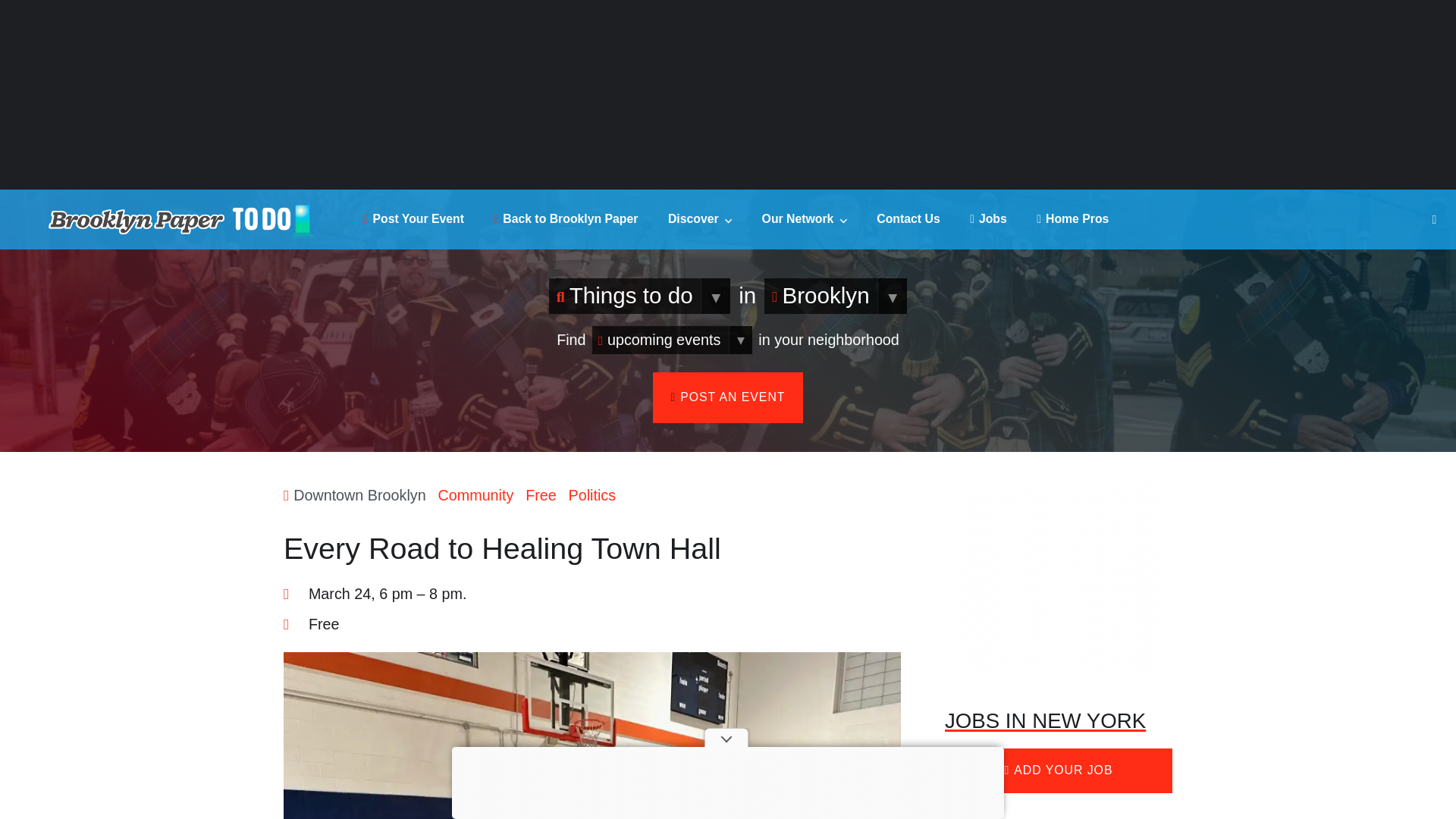 website screenshot of https://events.brooklynpaper.com/event/every-road-to-healing-town-hall/