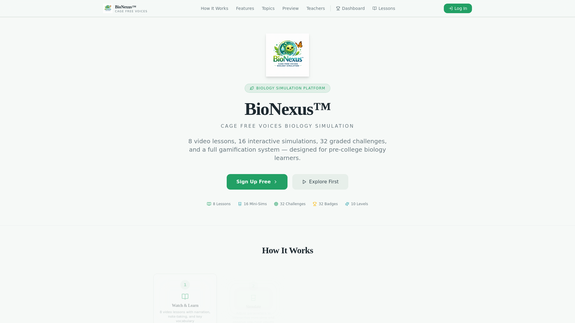 website screenshot of https://cfvbionexus.com/
