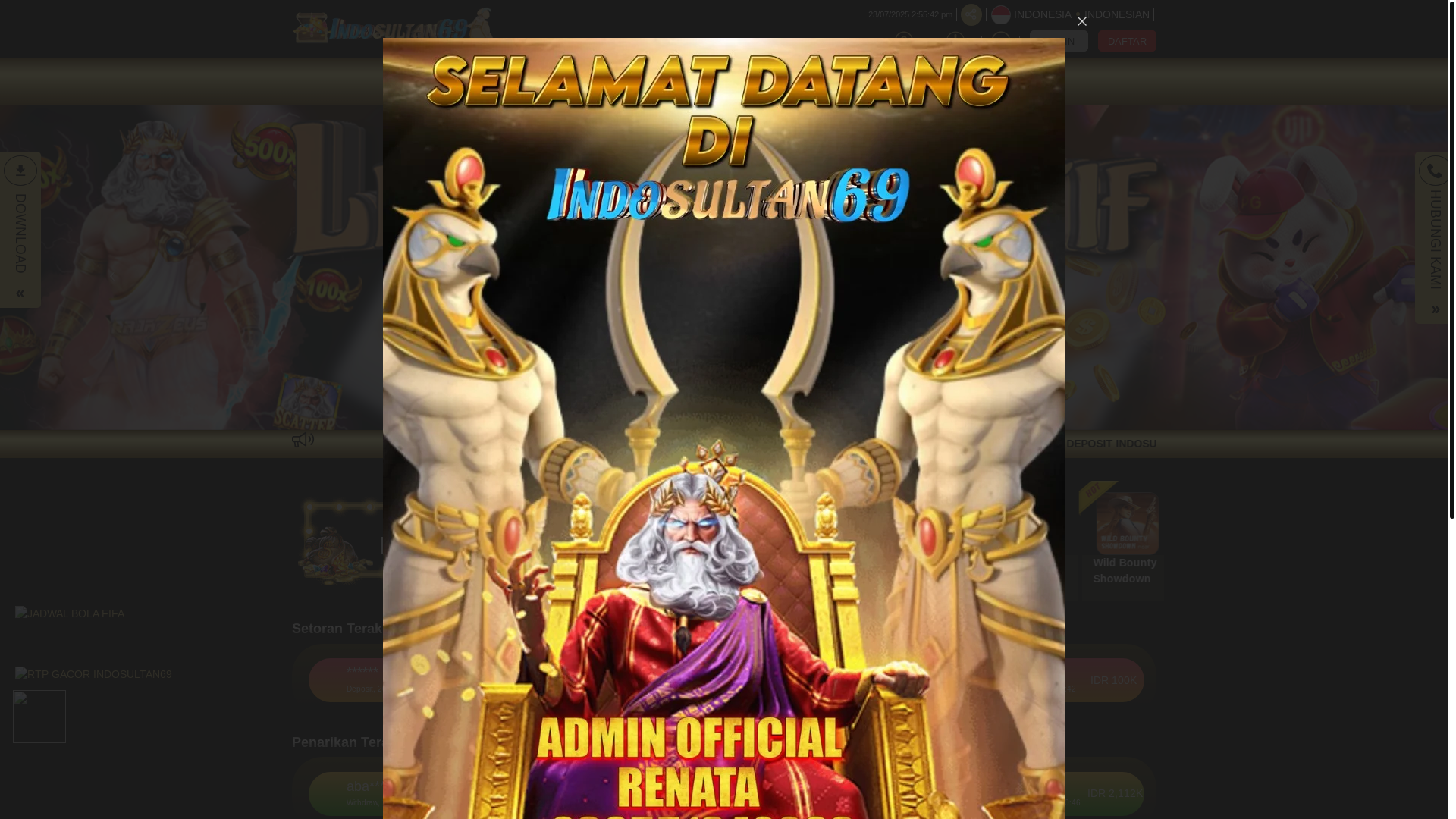 website screenshot of https://indosultan69winner.net/