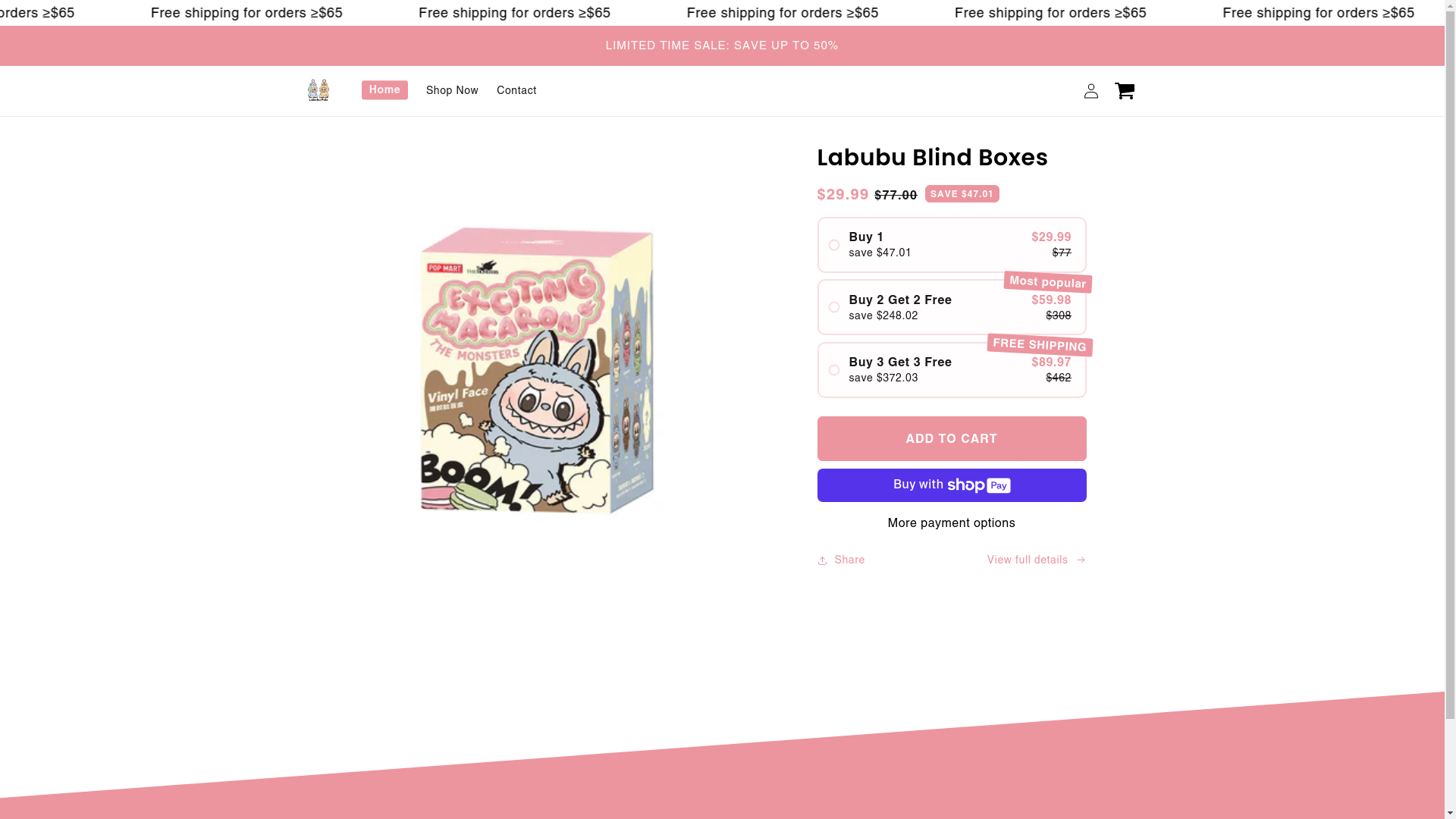 website screenshot of https://blindboxjoy.shop/