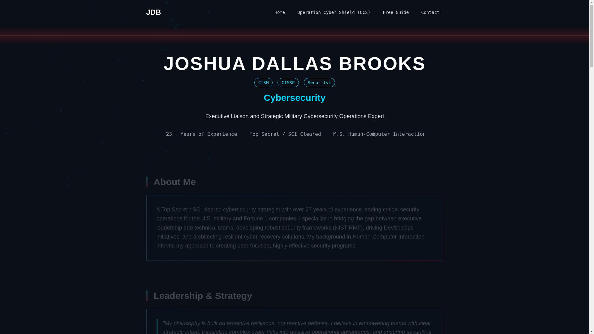 website screenshot of https://joshuadallasbrooks.com/
