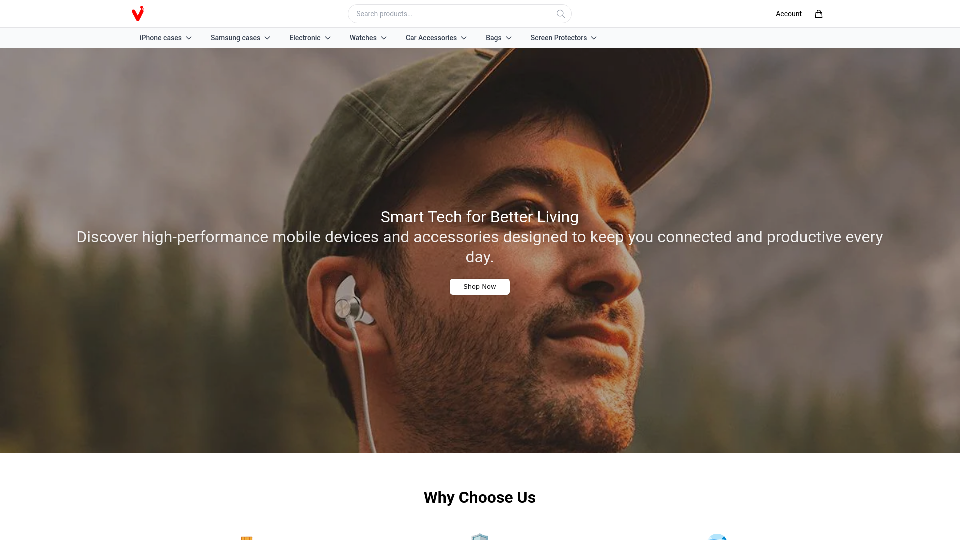 website screenshot of https://vevoegstore.shop