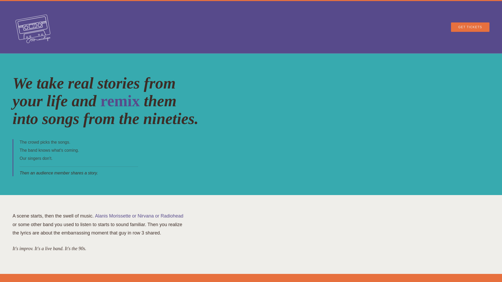 website screenshot of https://mixtapeimprov.com/