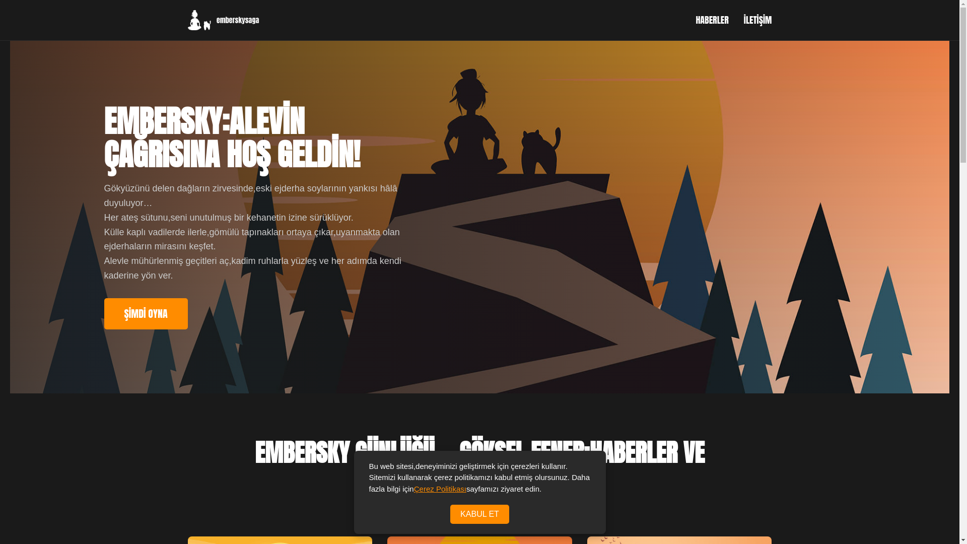 website screenshot of https://emberskysaga.com/