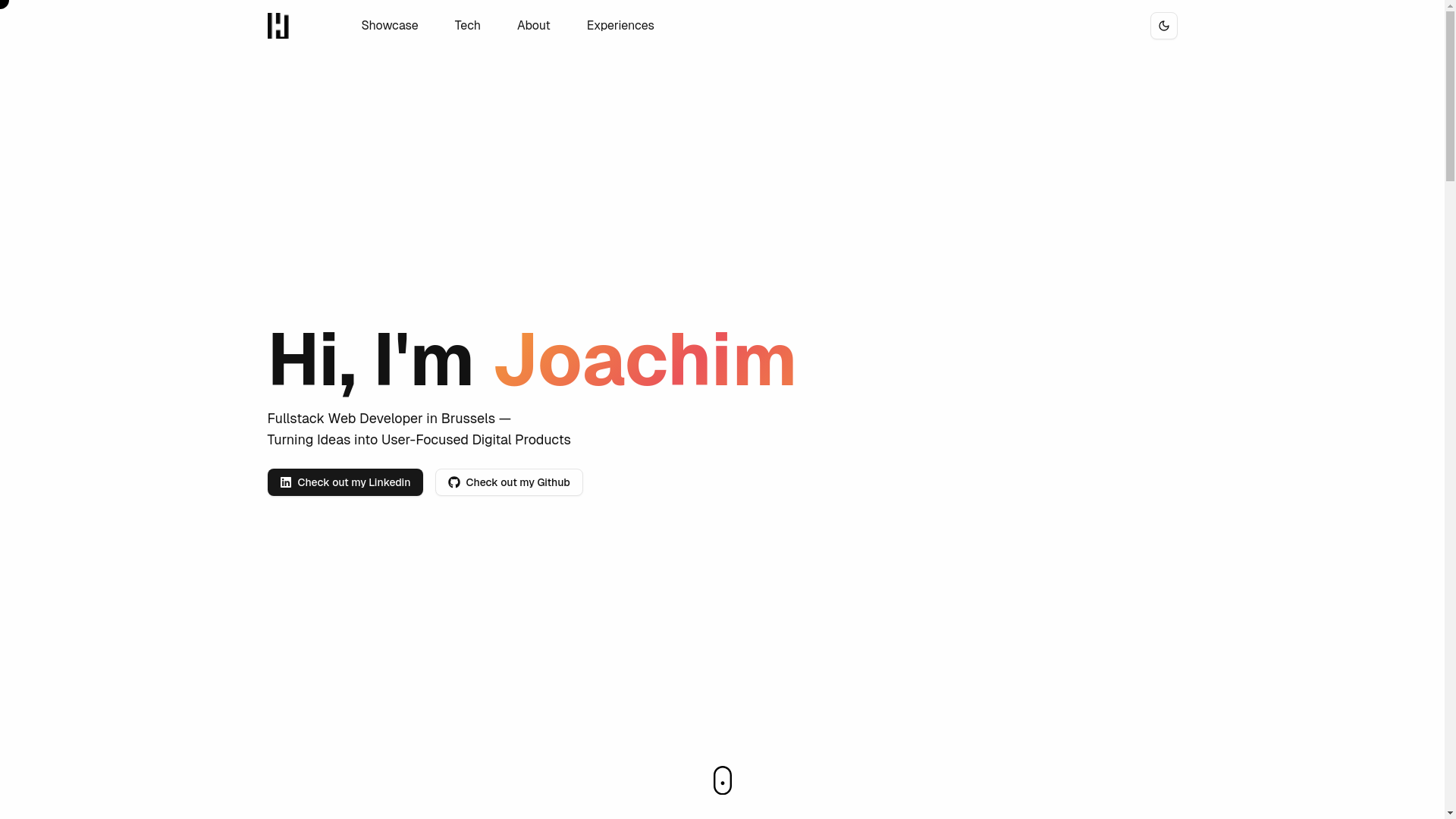 website screenshot of https://joachimhamraoui.dev/