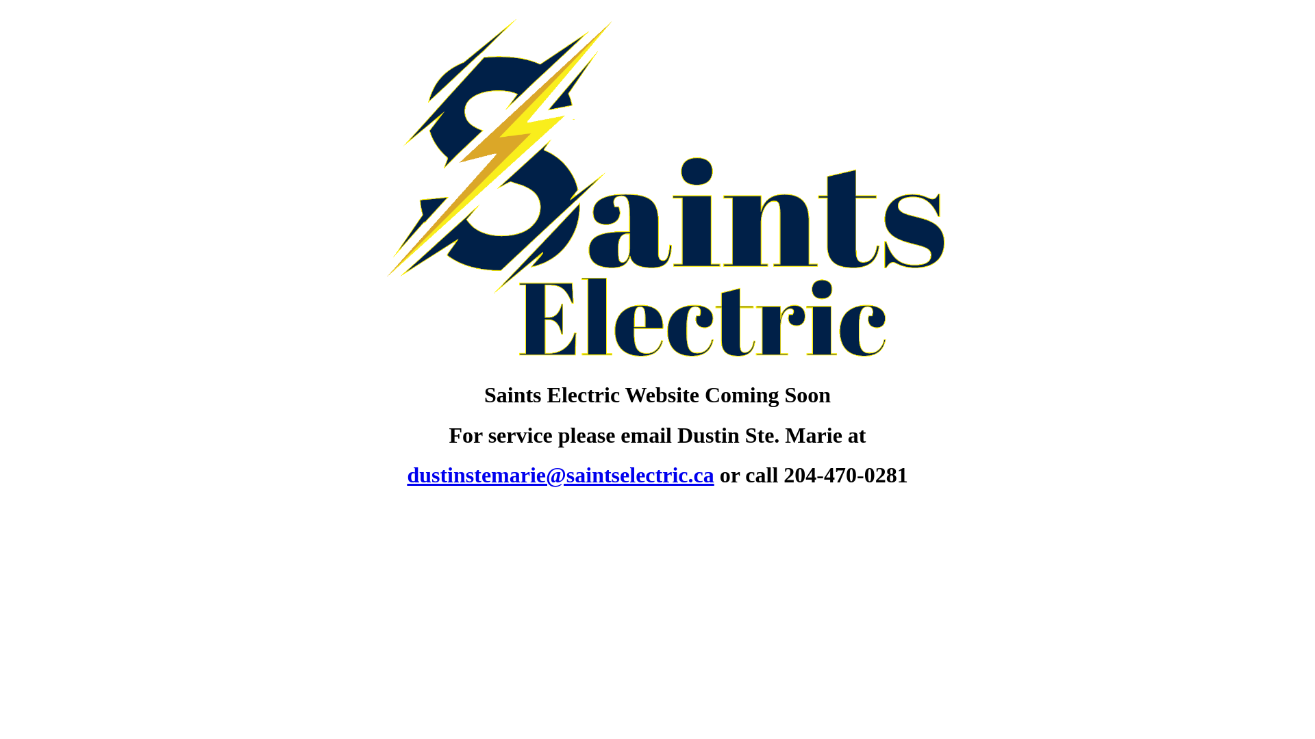 website screenshot of https://saintselectric.ca/