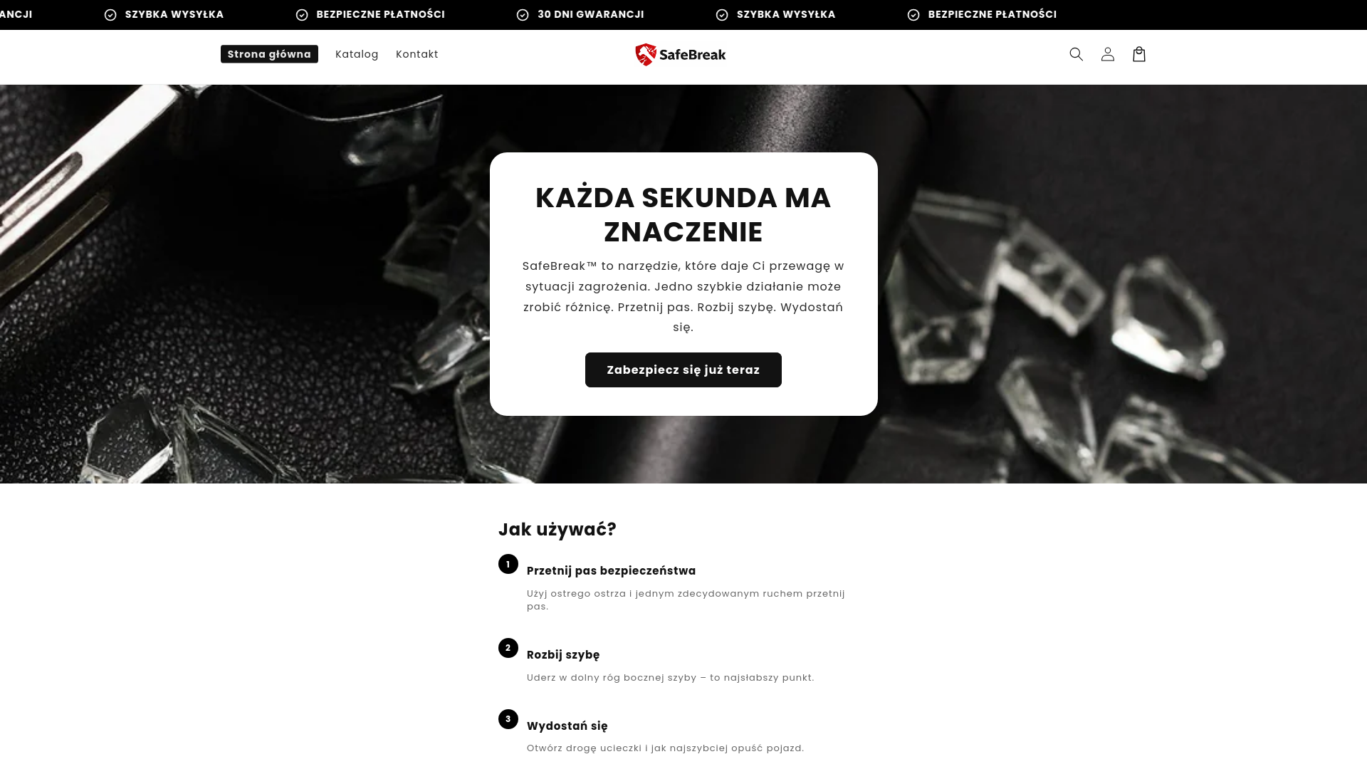 website screenshot of https://safebreak.pl/