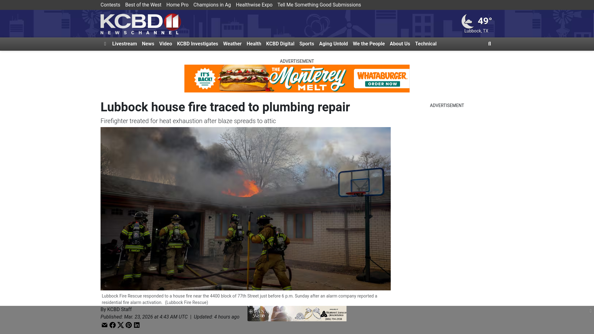 website screenshot of https://www.kcbd.com/2026/03/23/lubbock-house-fire-traced-plumbing-repair/