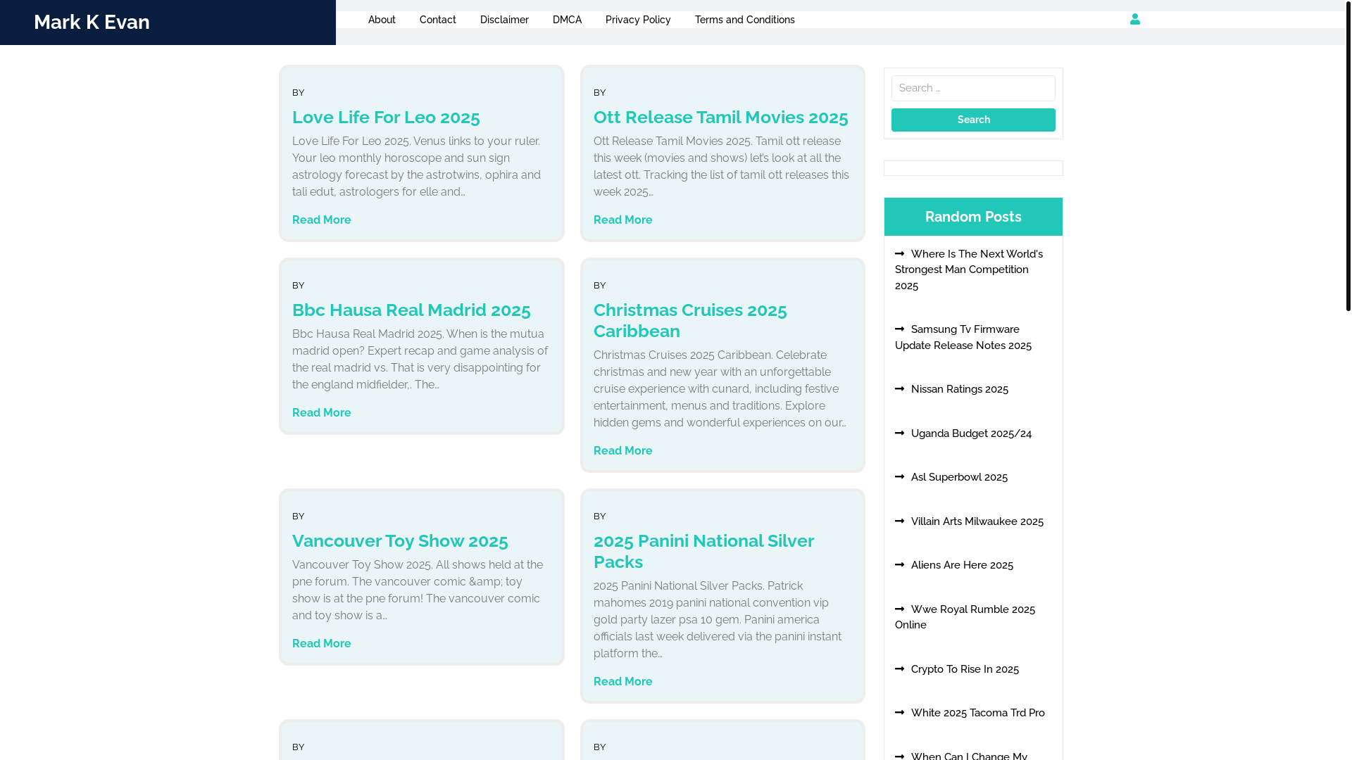 website screenshot of https://markkevans.pages.dev/