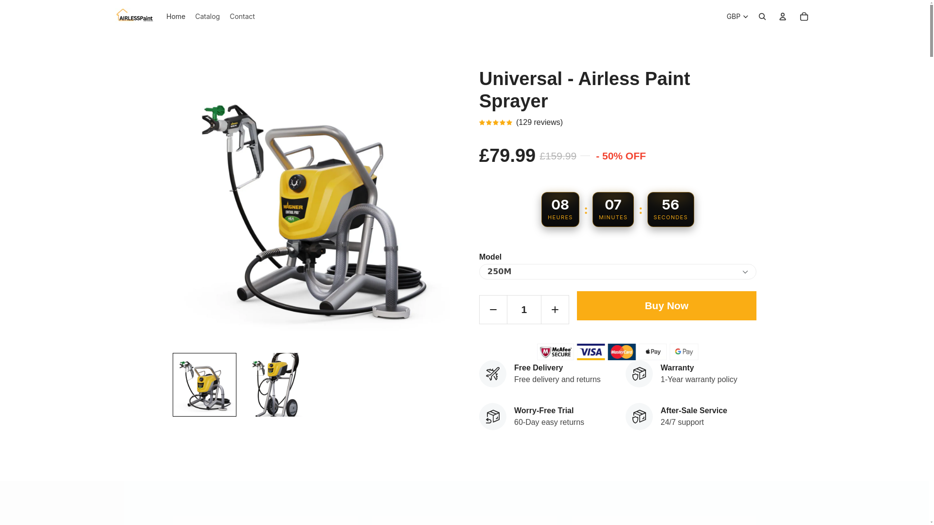 website screenshot of https://airlesspaintuk.com/