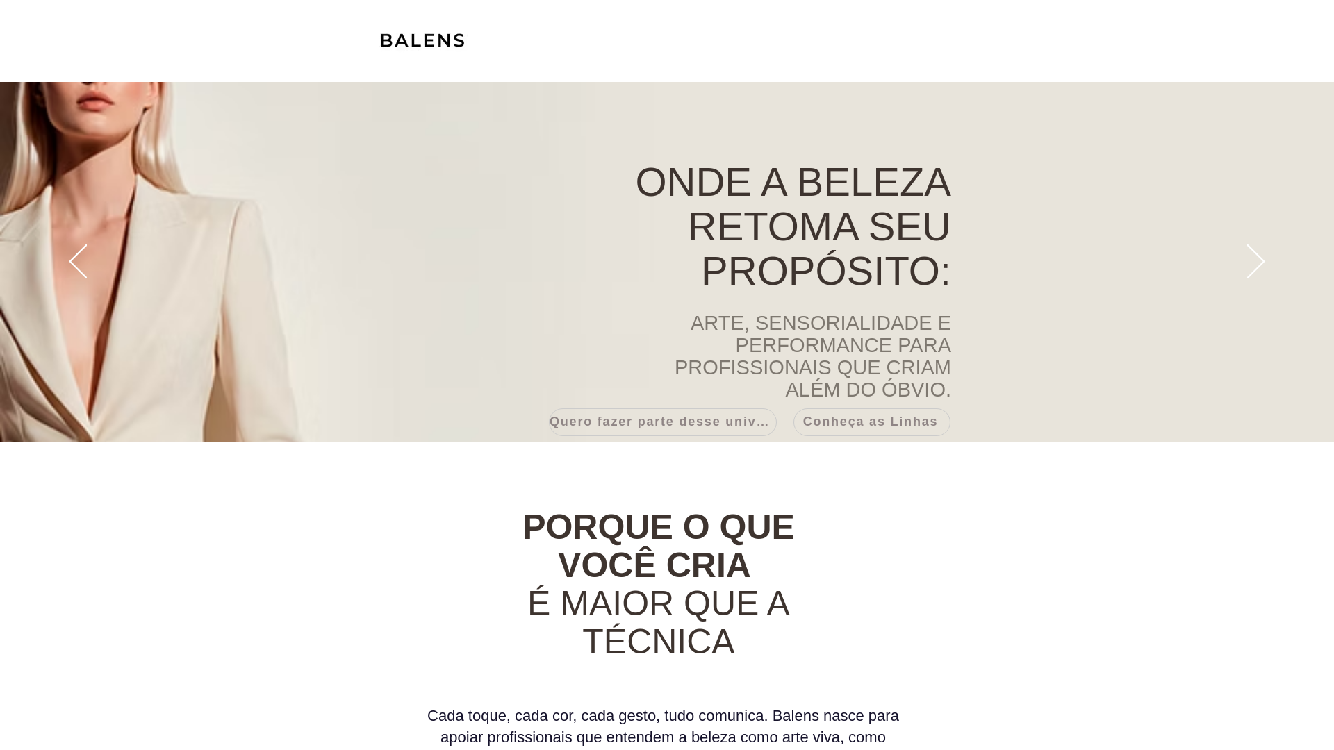 website screenshot of https://balens.com.br