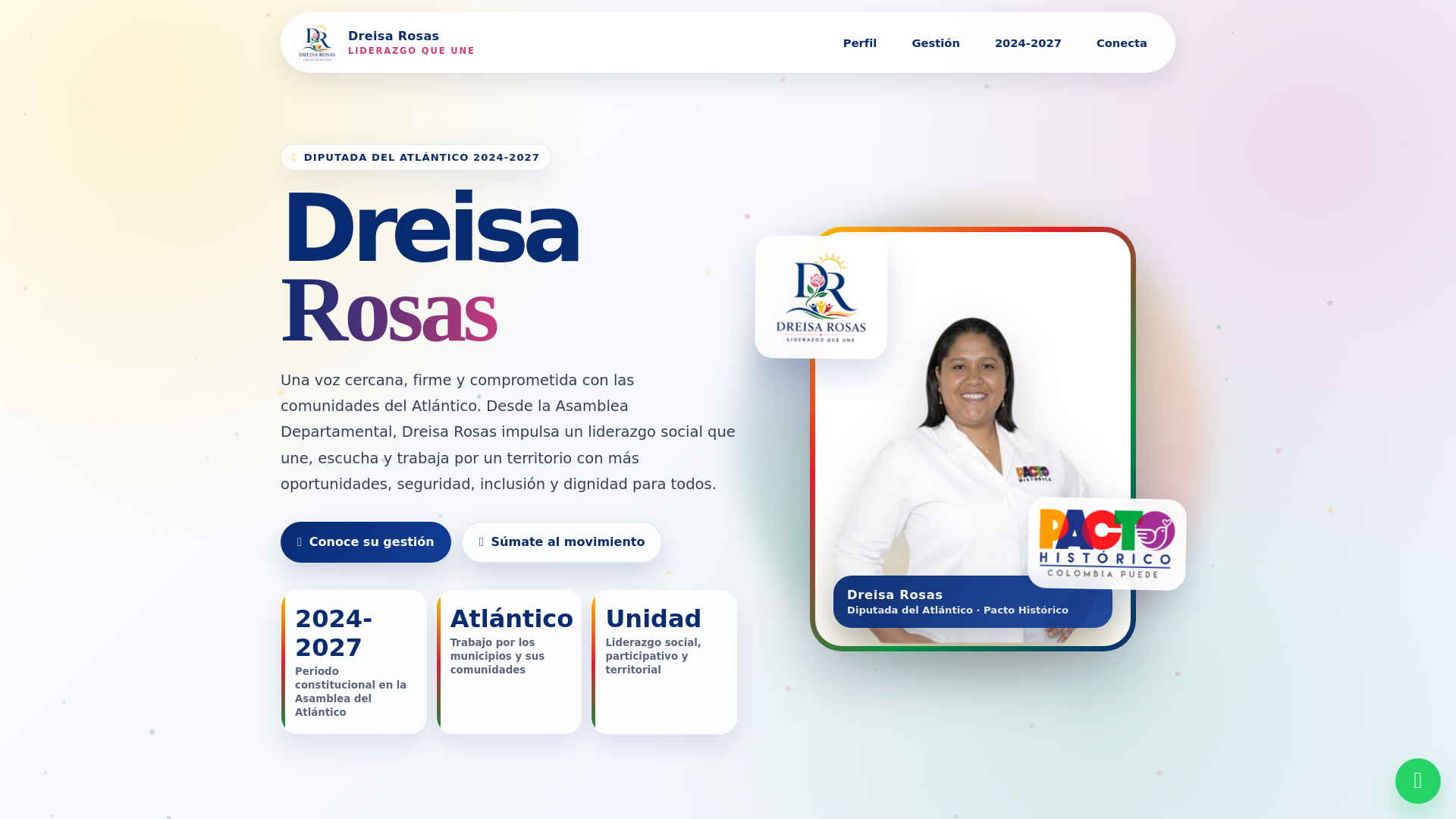 website screenshot of https://dreisarosas.com/