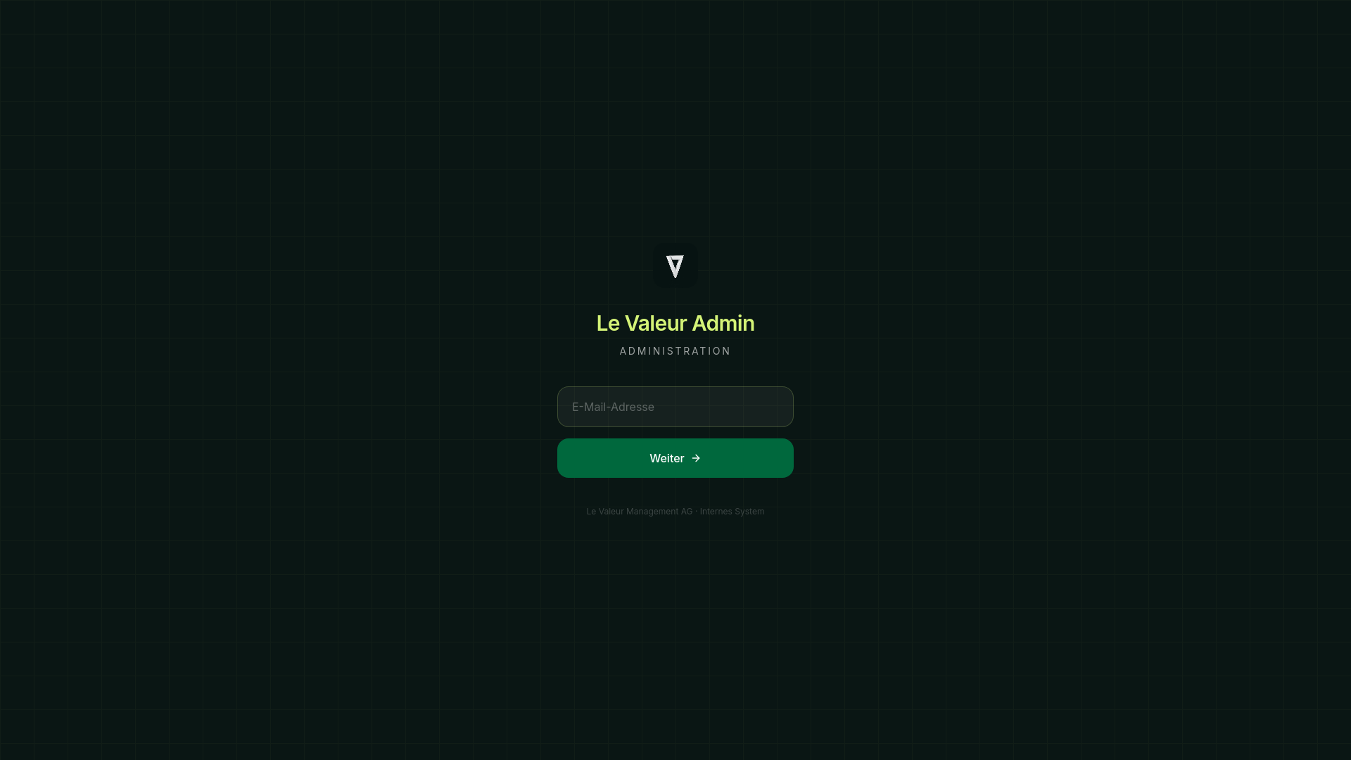 website screenshot of https://admin-dashboard-valeur.com/