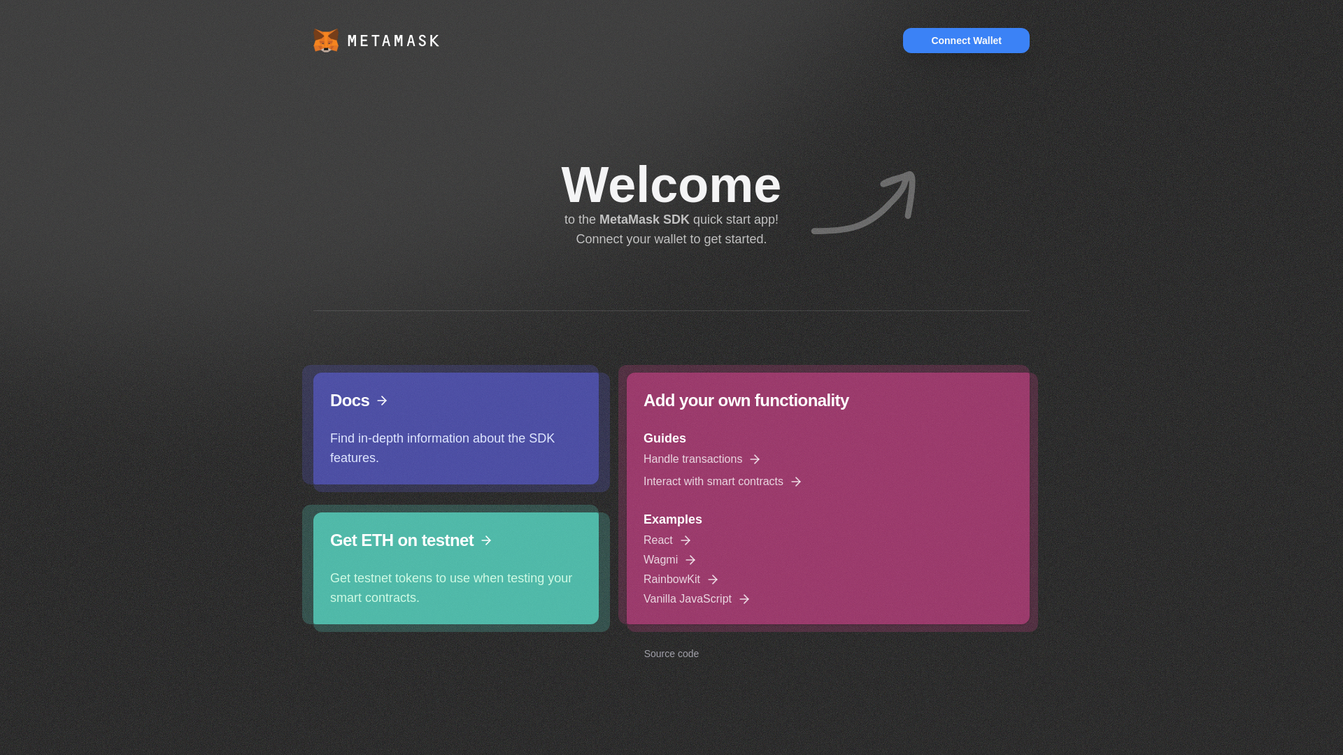 website screenshot of https://metamask-wagmi-demo.vercel.app
