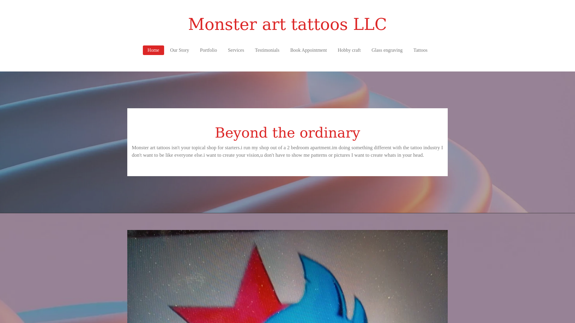 website screenshot of https://monsterarttattoosllc.com/