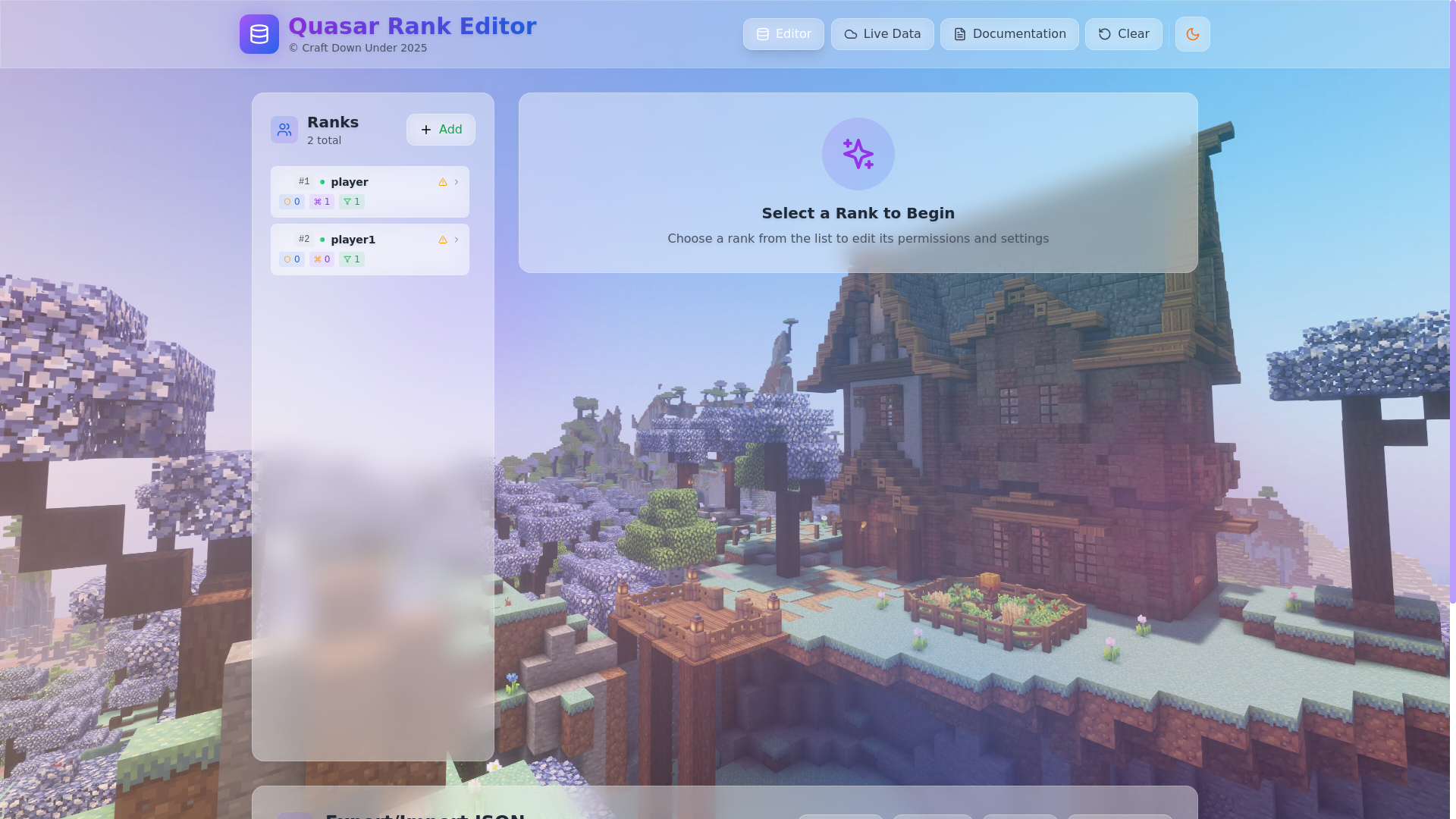 website screenshot of https://quasarrankeditor.pages.dev/